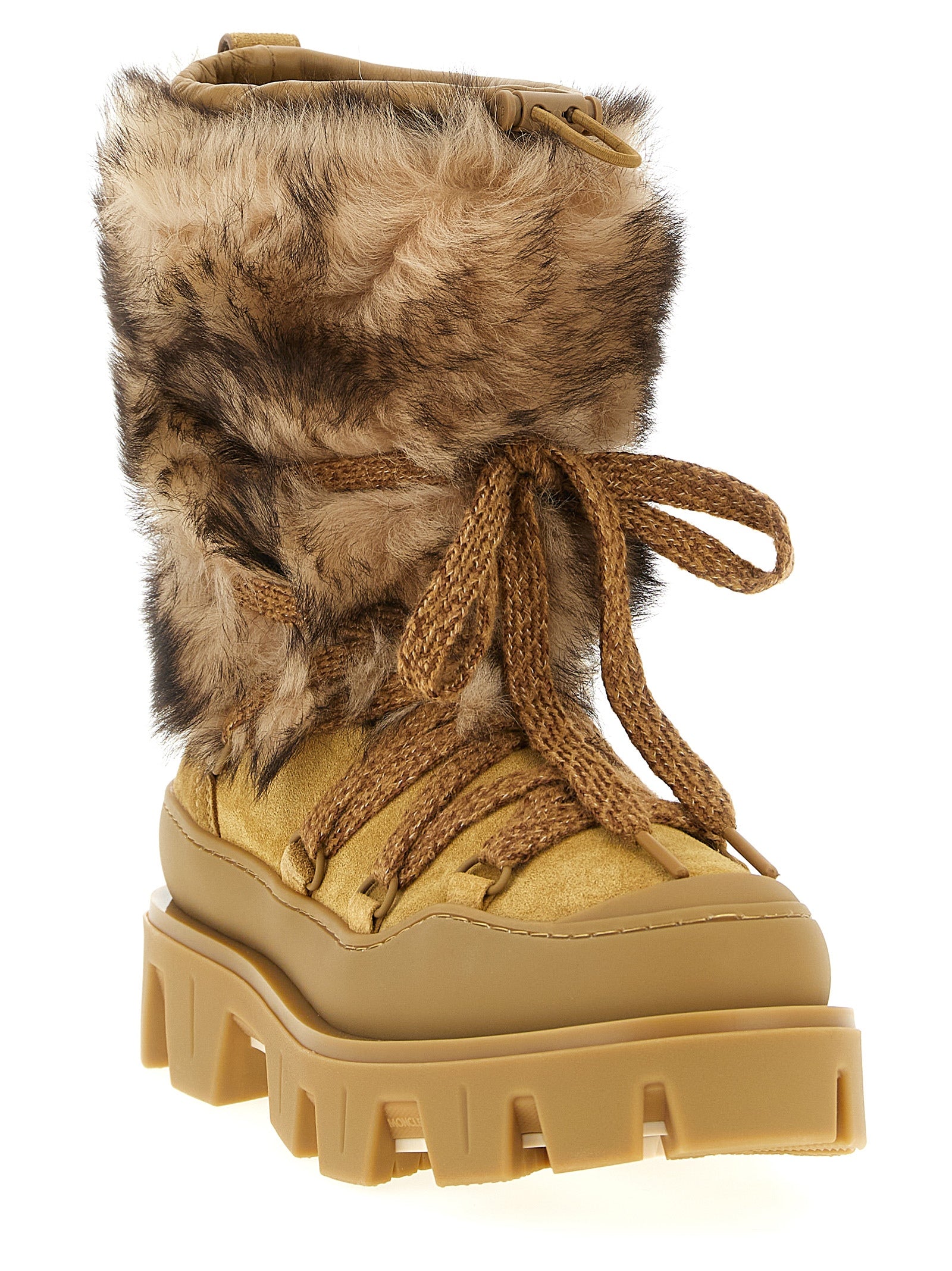 Moncler Brown Calfskin Flat Women's Boots