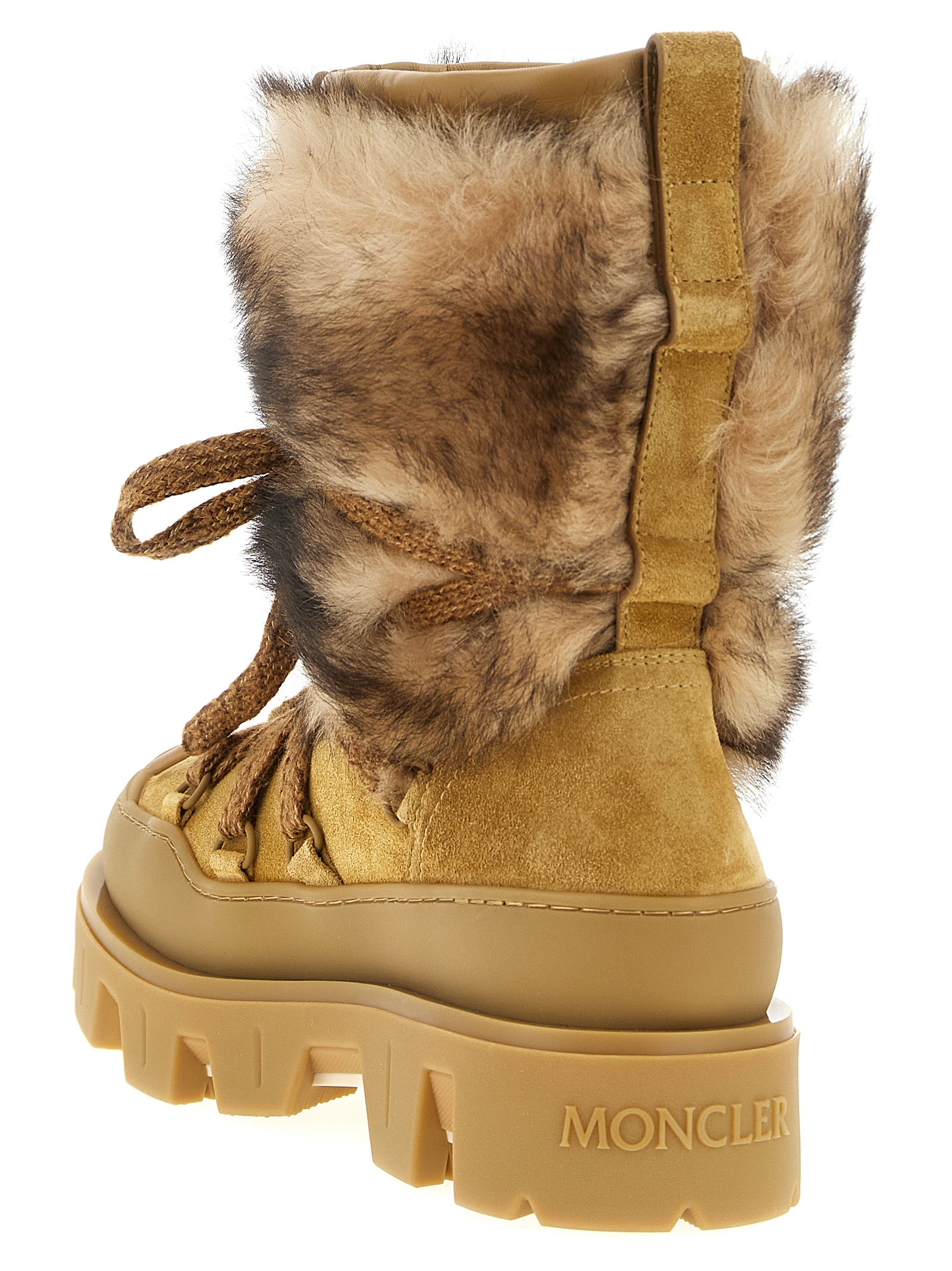 Moncler Brown Calfskin Flat Women's Boots