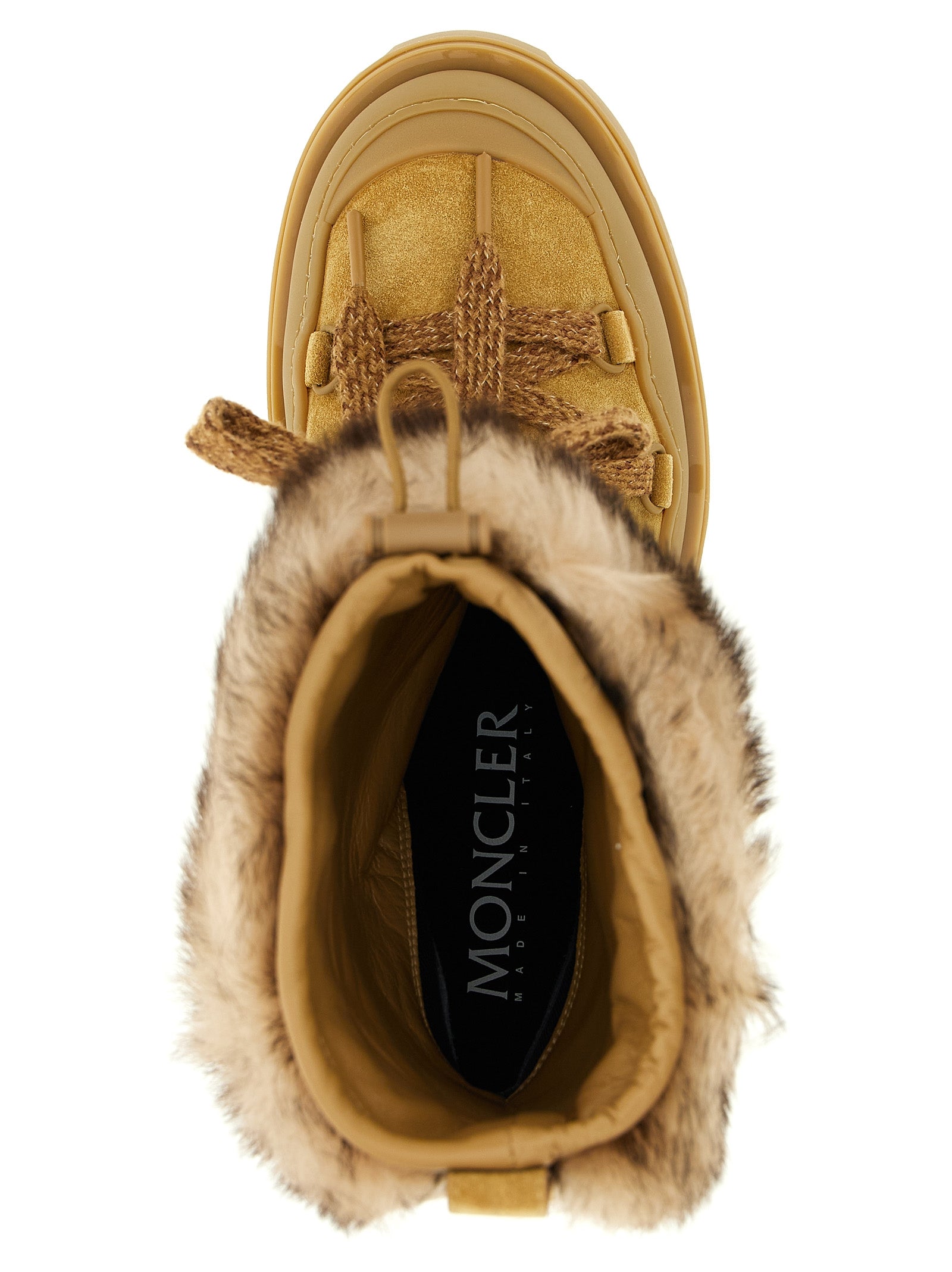 Moncler Brown Calfskin Flat Women's Boots