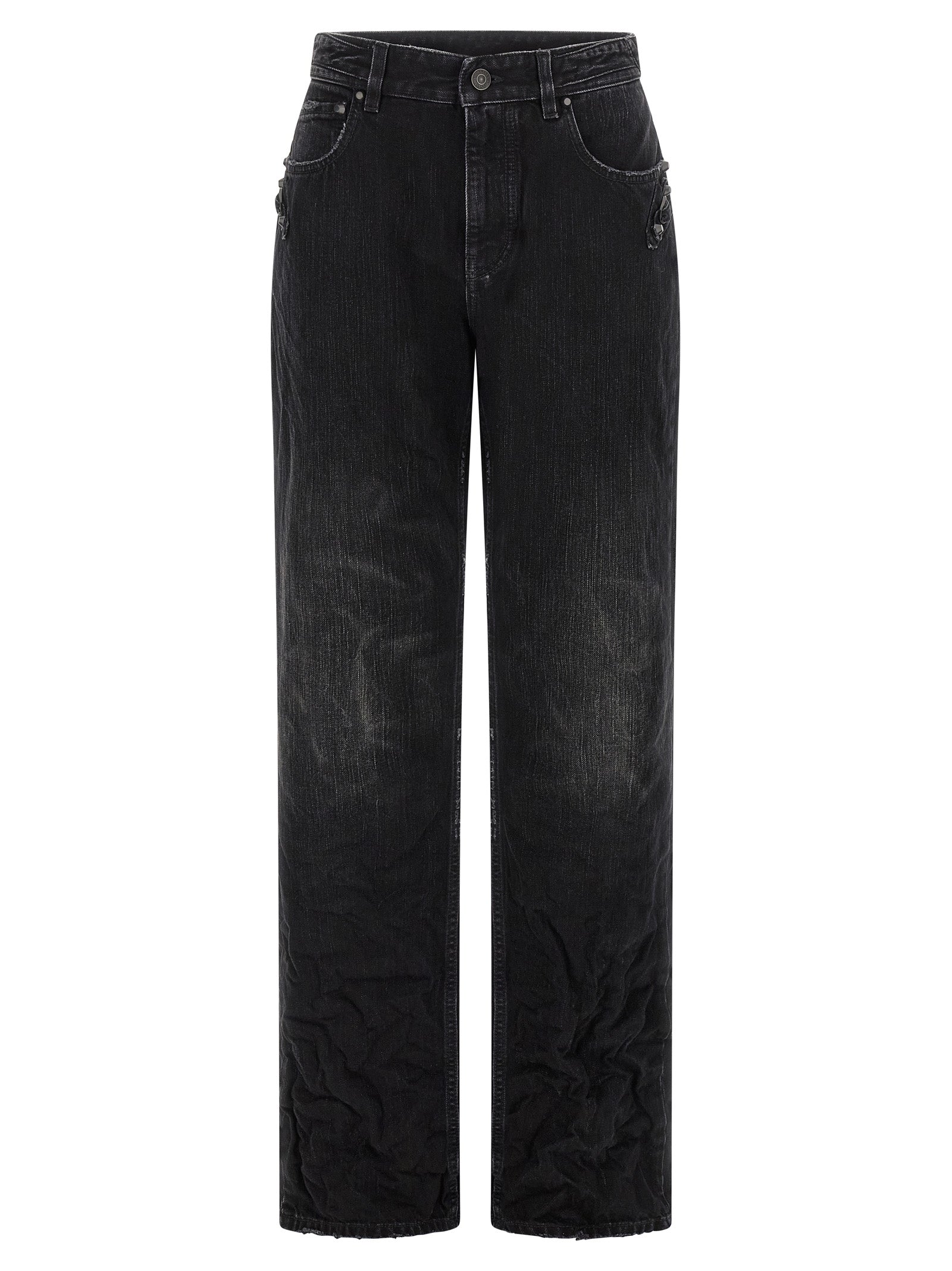 Balenciaga Black Cotton Straight-Leg Women's Jeans