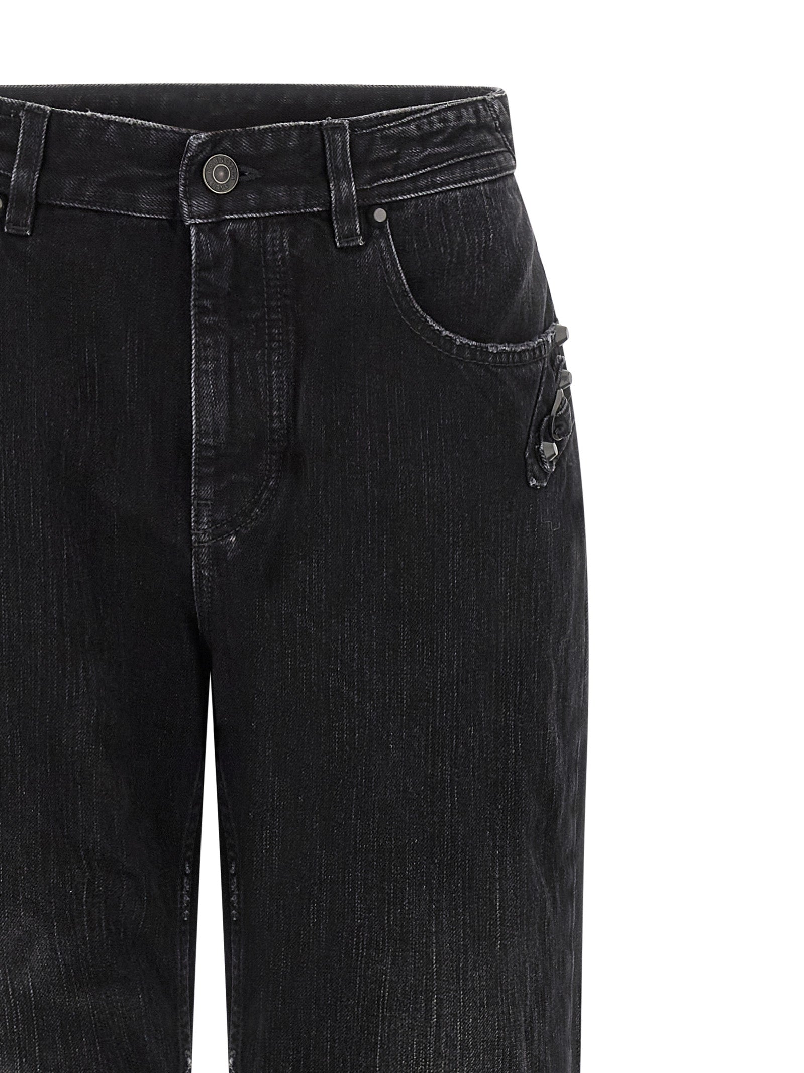 Balenciaga Black Cotton Straight-Leg Women's Jeans