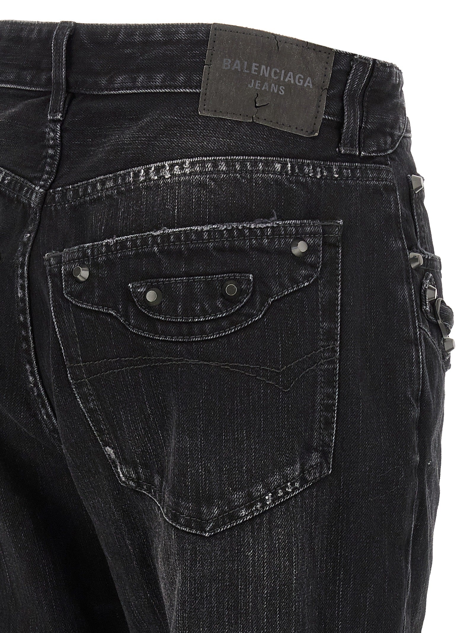 Balenciaga Black Cotton Straight-Leg Women's Jeans