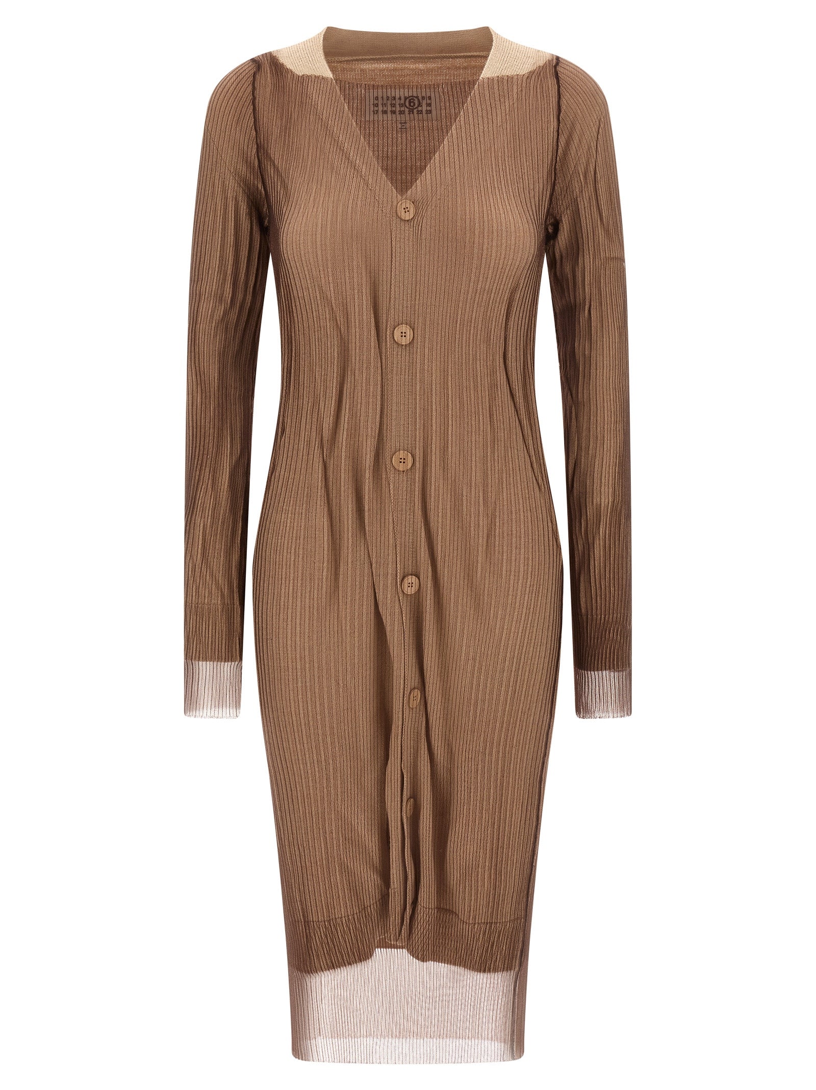MM6 Maison Margiela Beige Polyamide Midi Women's Dress