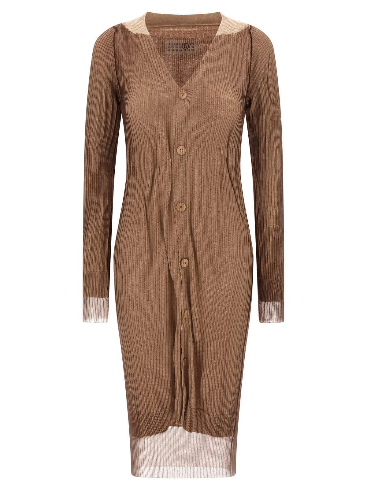 MM6 Maison Margiela Beige Polyamide Midi Women's Dress