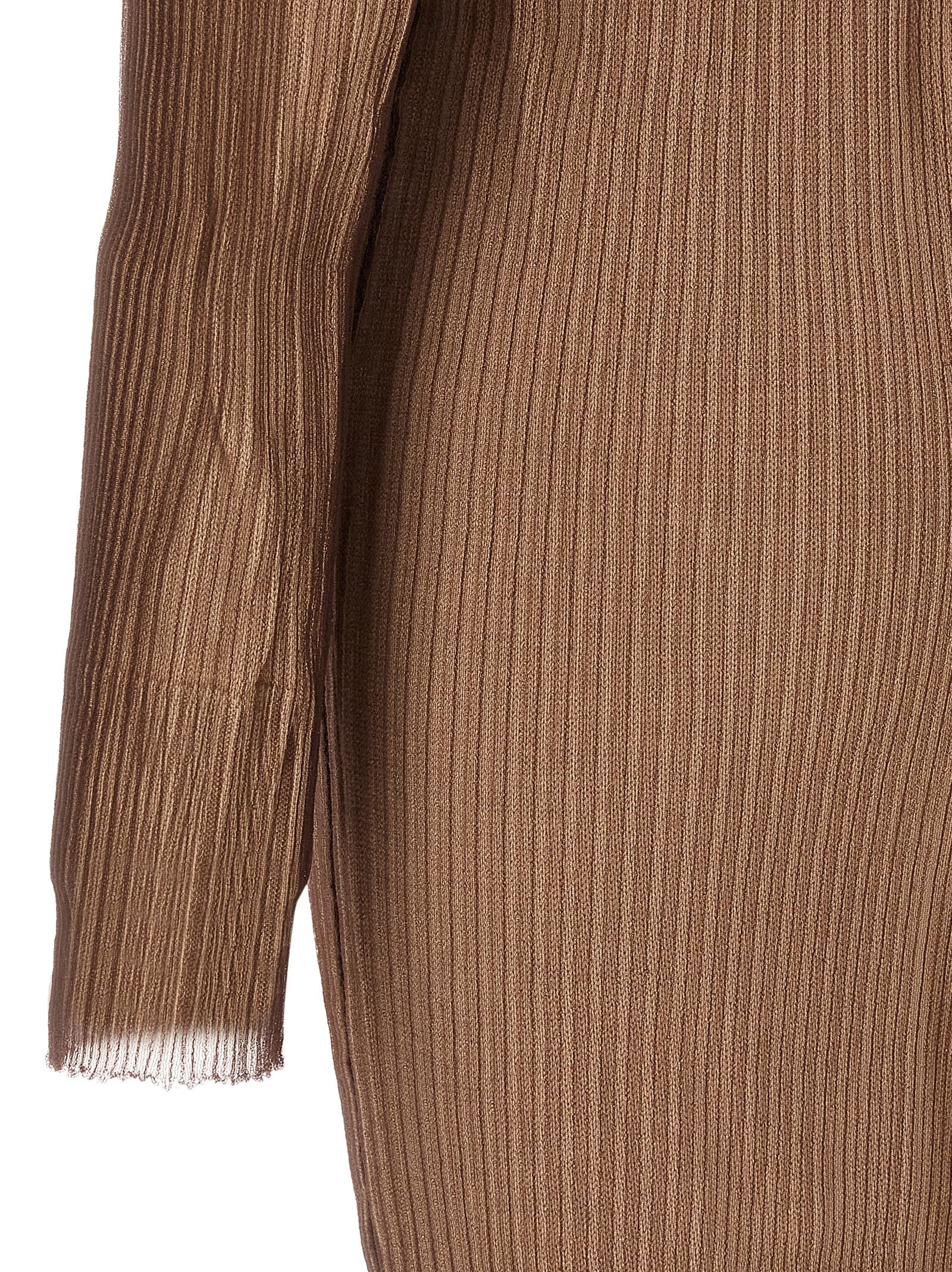 MM6 Maison Margiela Beige Polyamide Midi Women's Dress