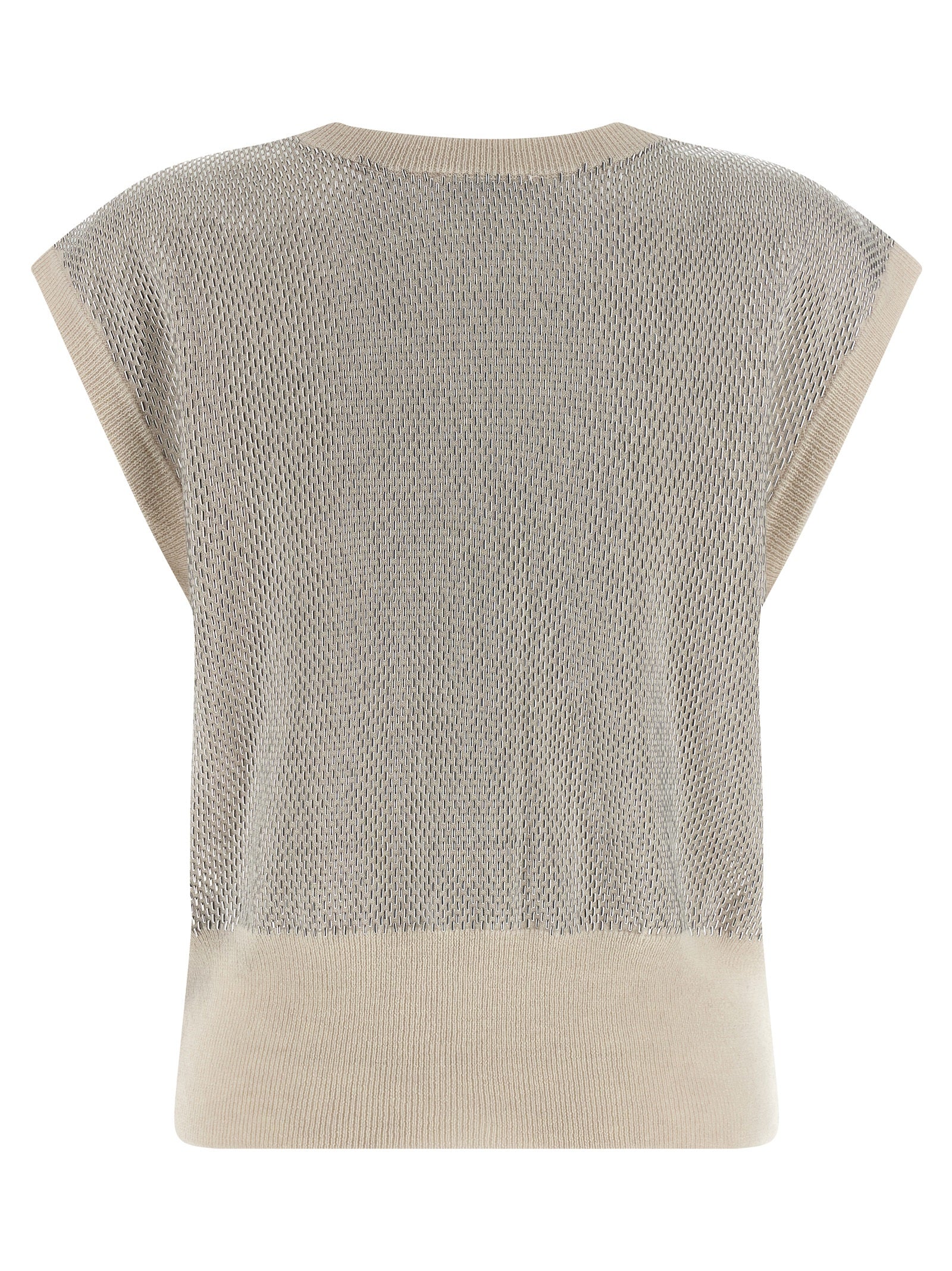 Haikure Beige Virgin Wool Sleeveless Women's Jacket