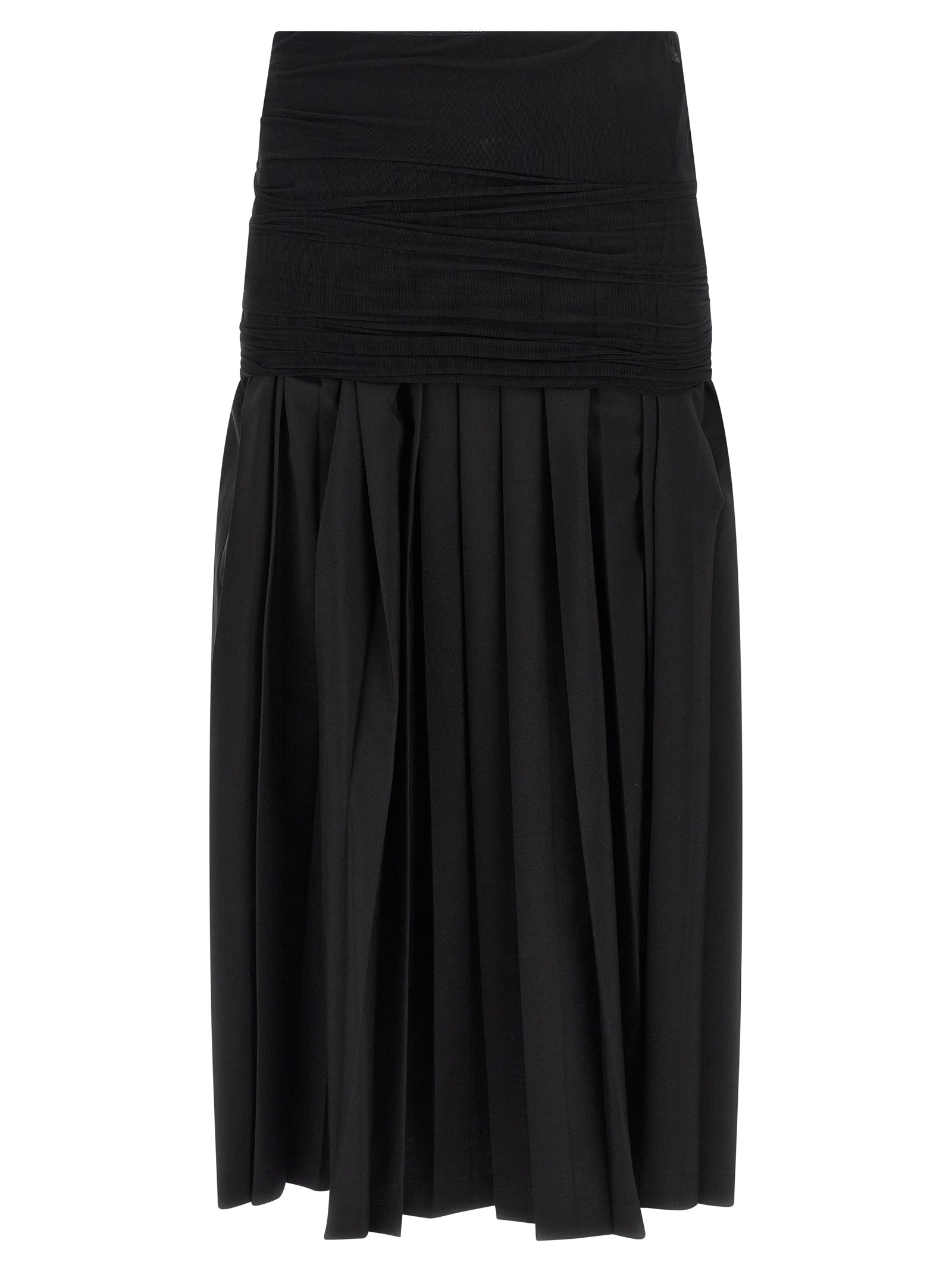 MM6 Maison Margiela Black Polyester Midi Women's Skirt