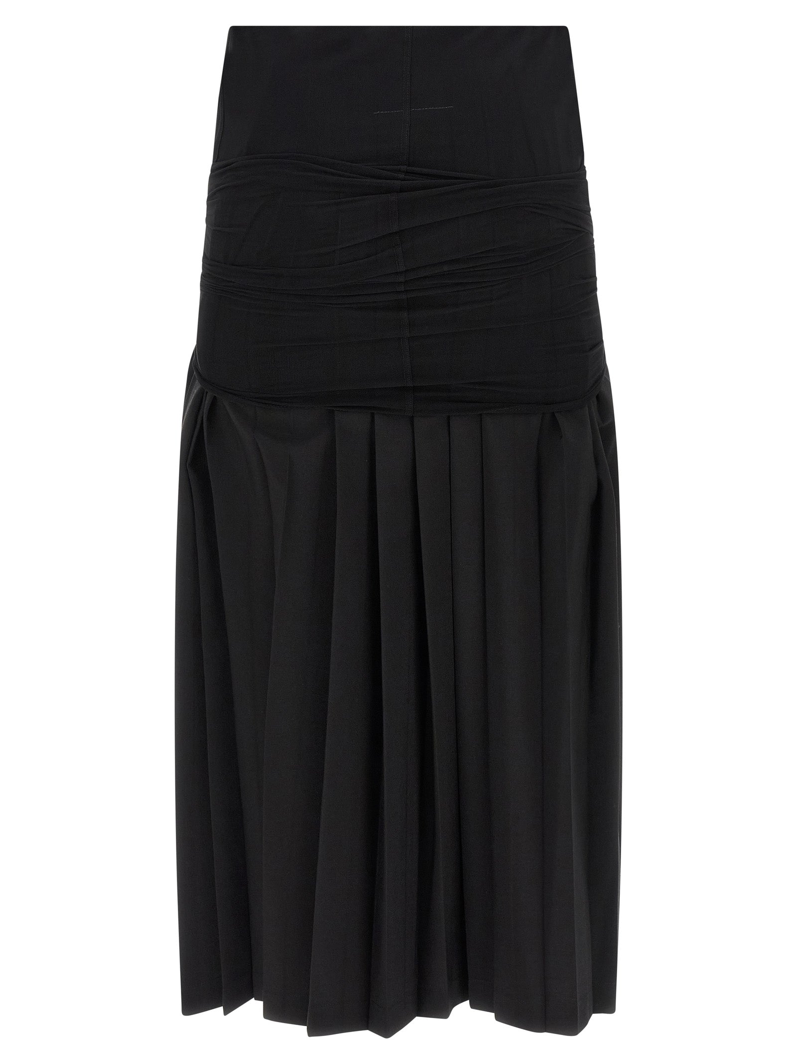 MM6 Maison Margiela Black Polyester Midi Women's Skirt
