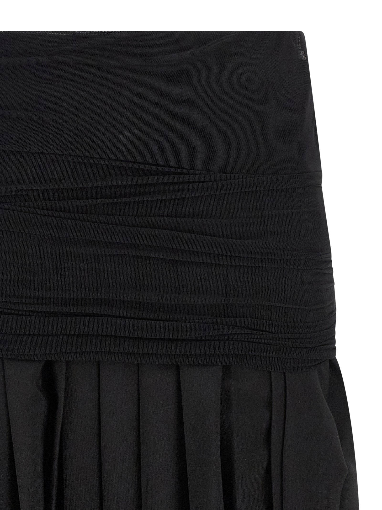 MM6 Maison Margiela Black Polyester Midi Women's Skirt