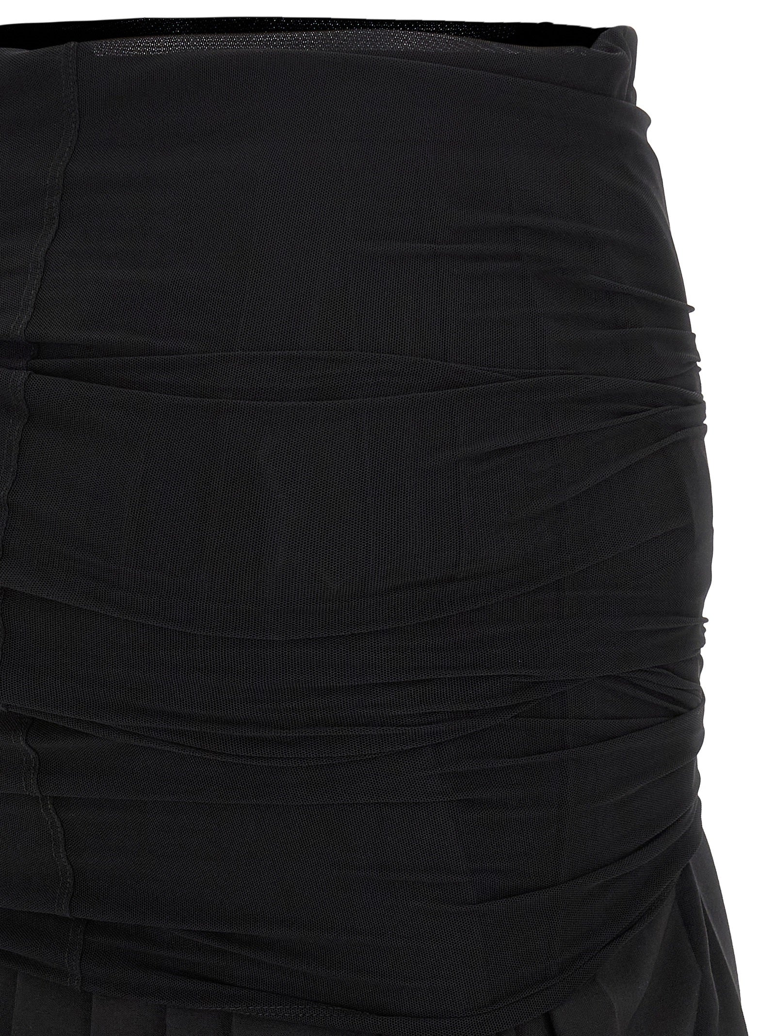 MM6 Maison Margiela Black Polyester Midi Women's Skirt