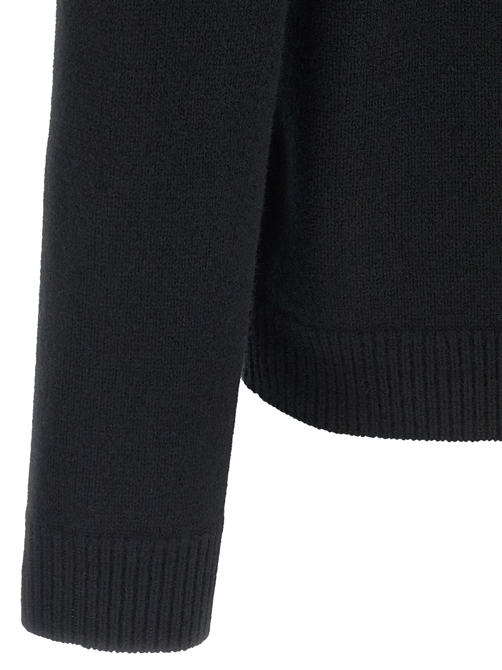 Maison Kitsuné Black Merino Wool Men's Cardigan
