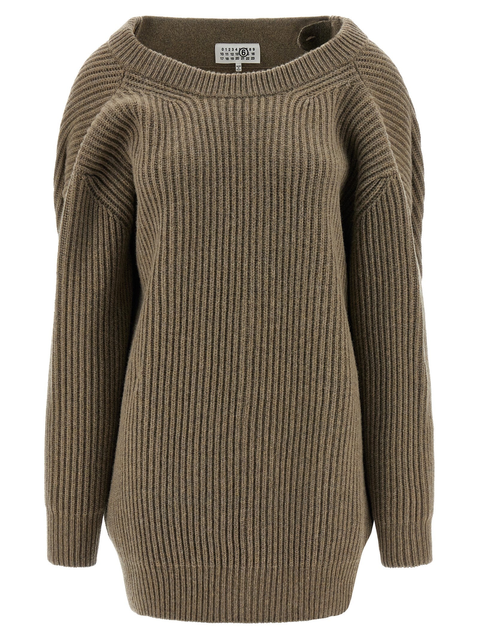 MM6 Maison Margiela Beige Virgin Wool Short Women's Dress