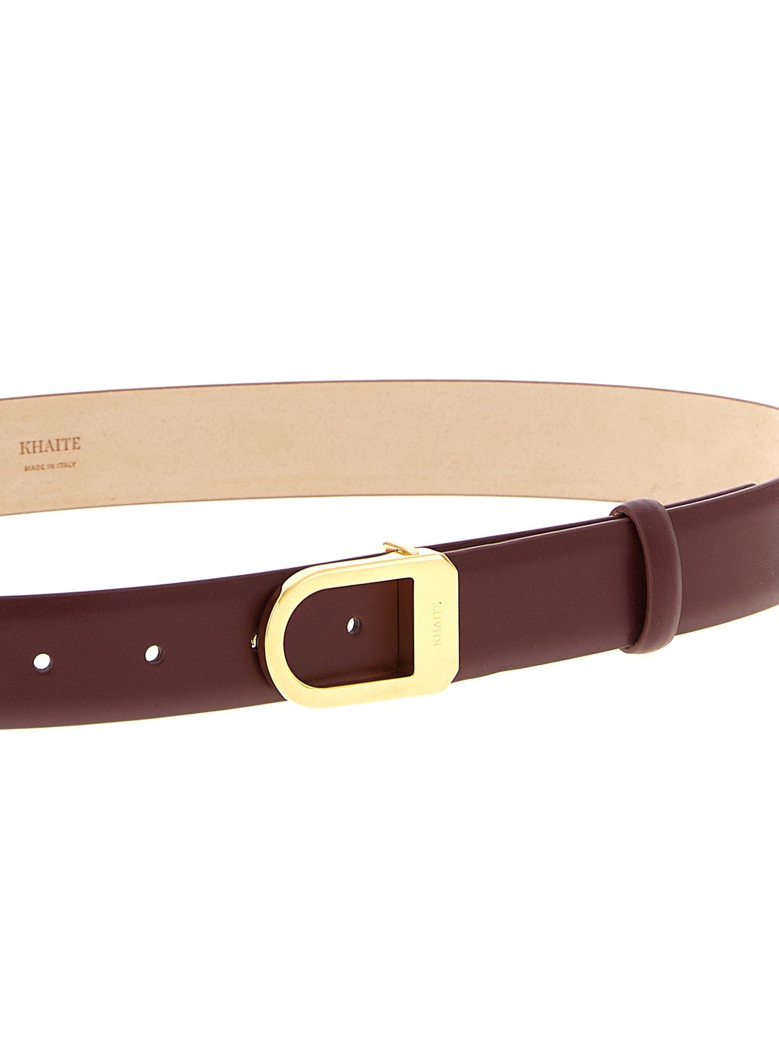 Khaite Bordeaux Calfskin Regular Women's Belt