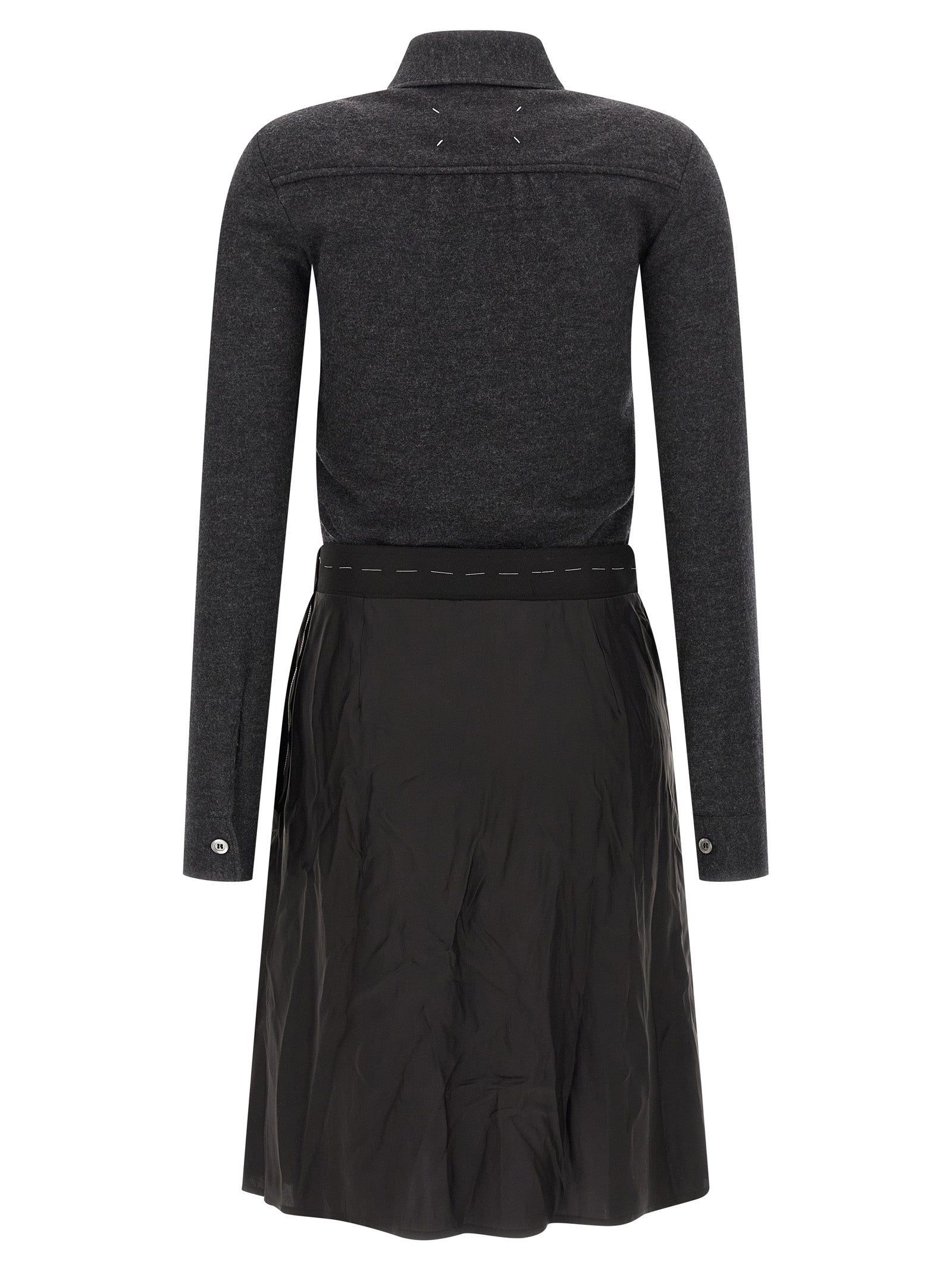 Maison Margiela Gray Virgin Wool Midi Women's Dress