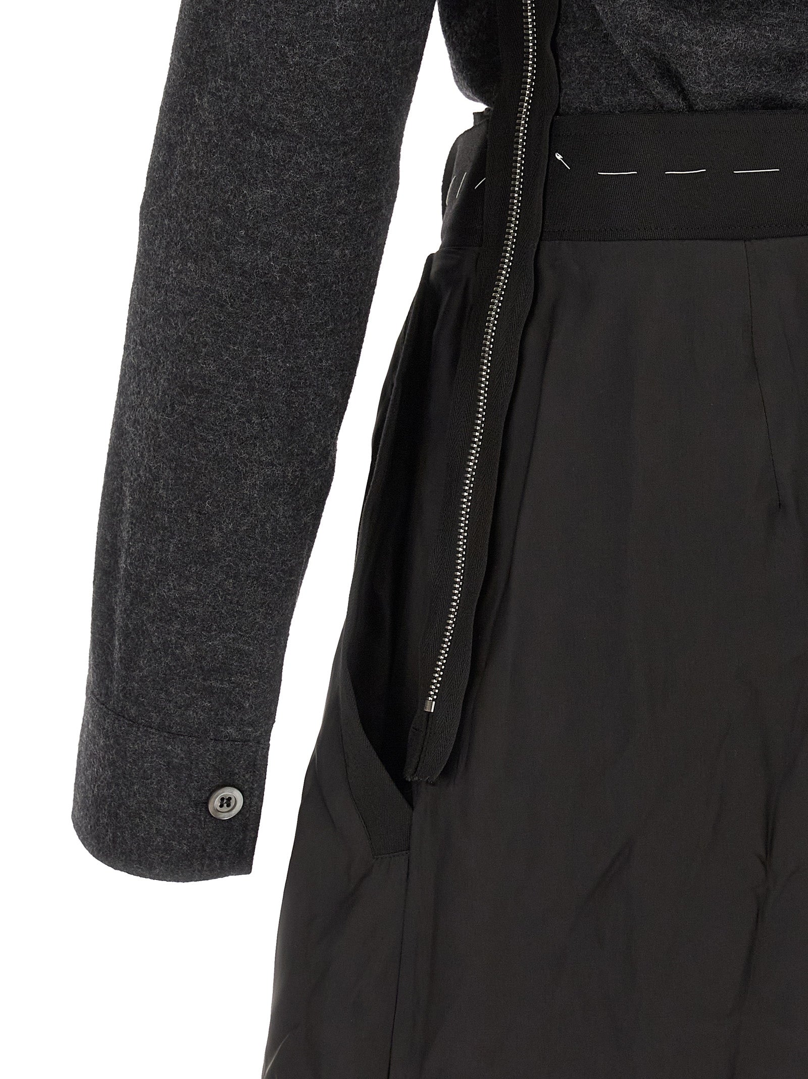 Maison Margiela Gray Virgin Wool Midi Women's Dress