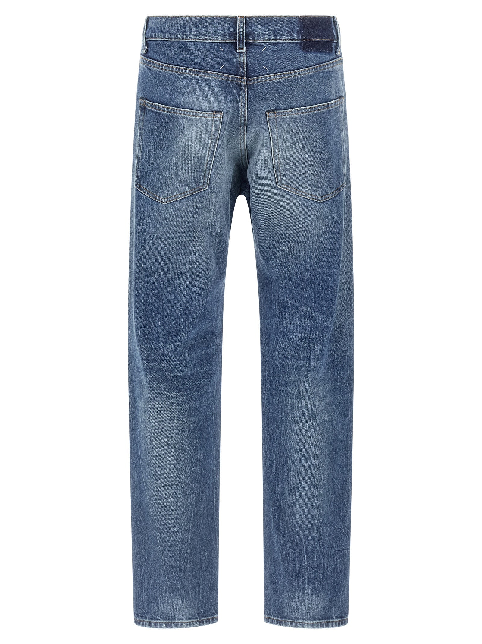 Maison Margiela Blue Cotton Straight-Leg Men's Jeans