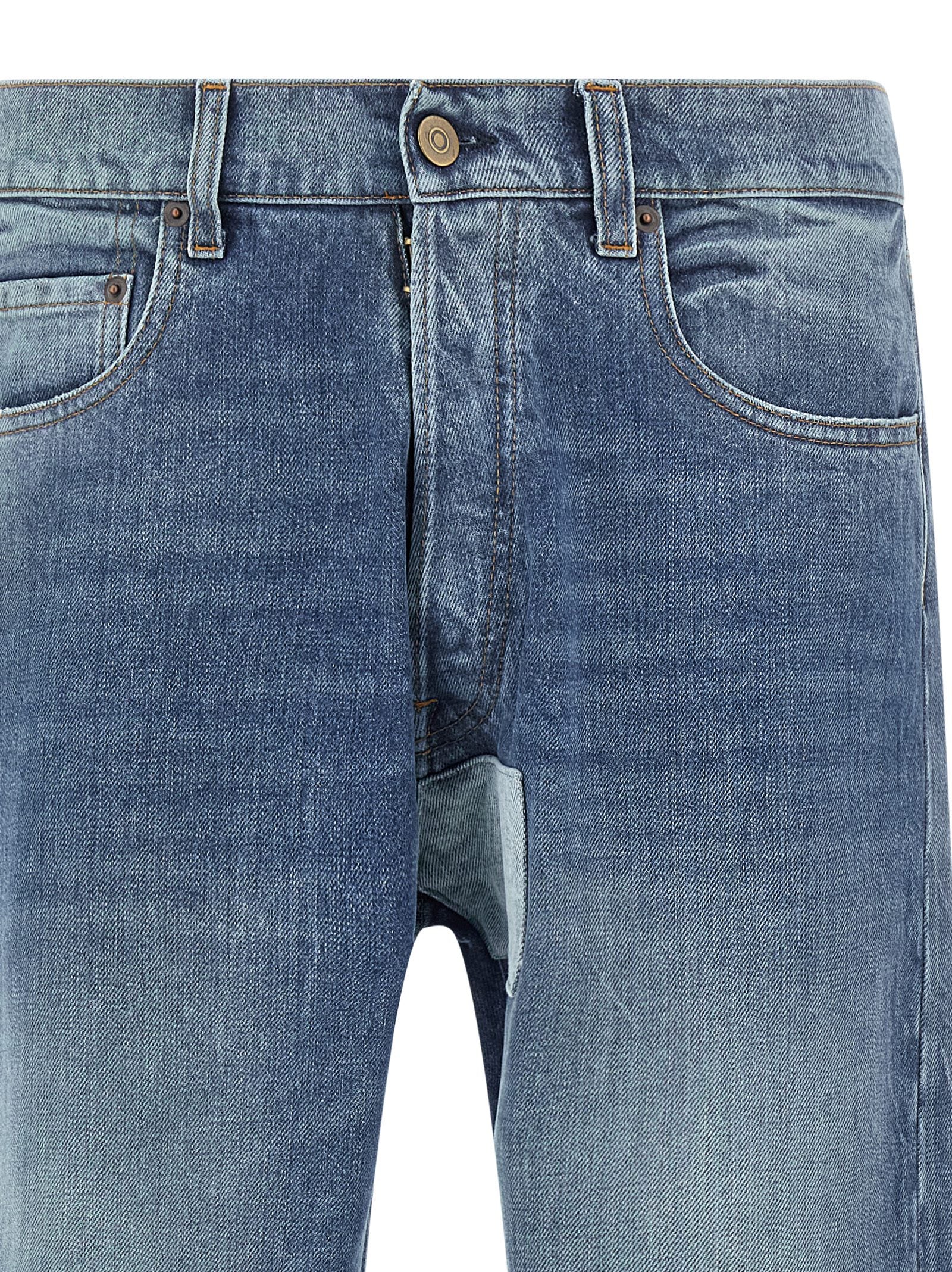 Maison Margiela Blue Cotton Straight-Leg Men's Jeans