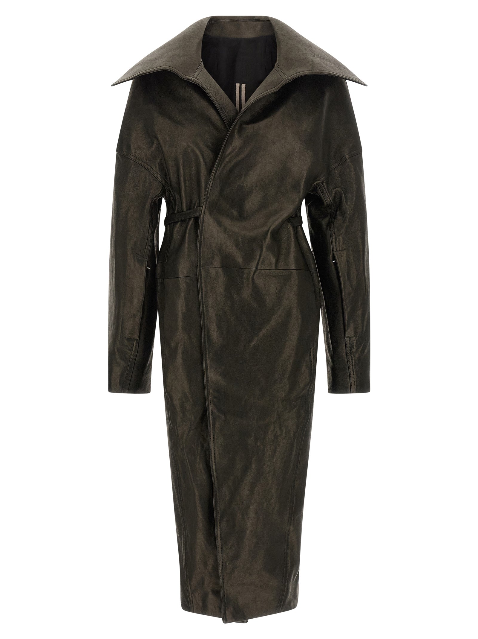 Rick Owens Black Lamb Leather Women's Coat