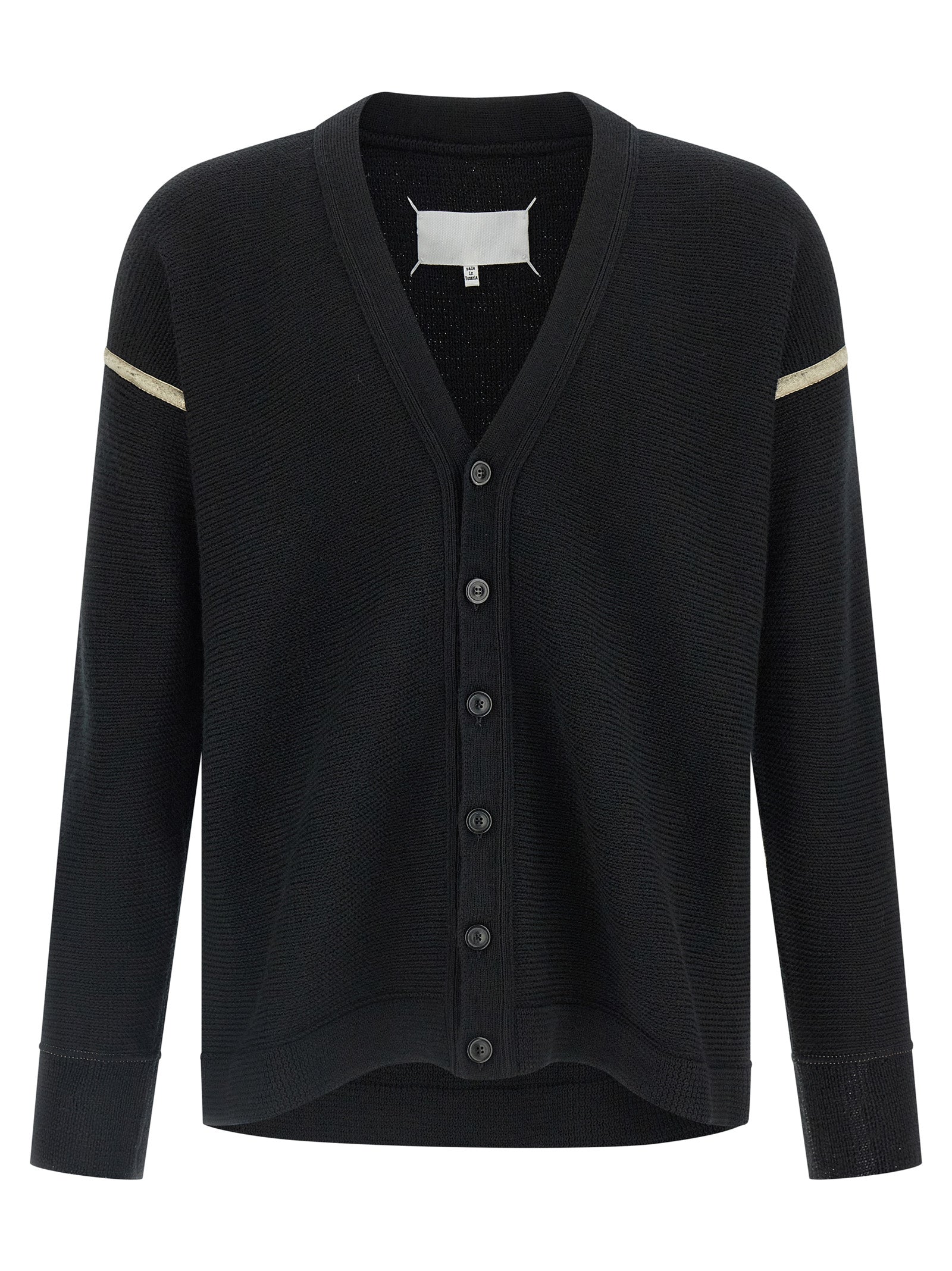 Maison Margiela Black Virgin Wool Men's Cardigan