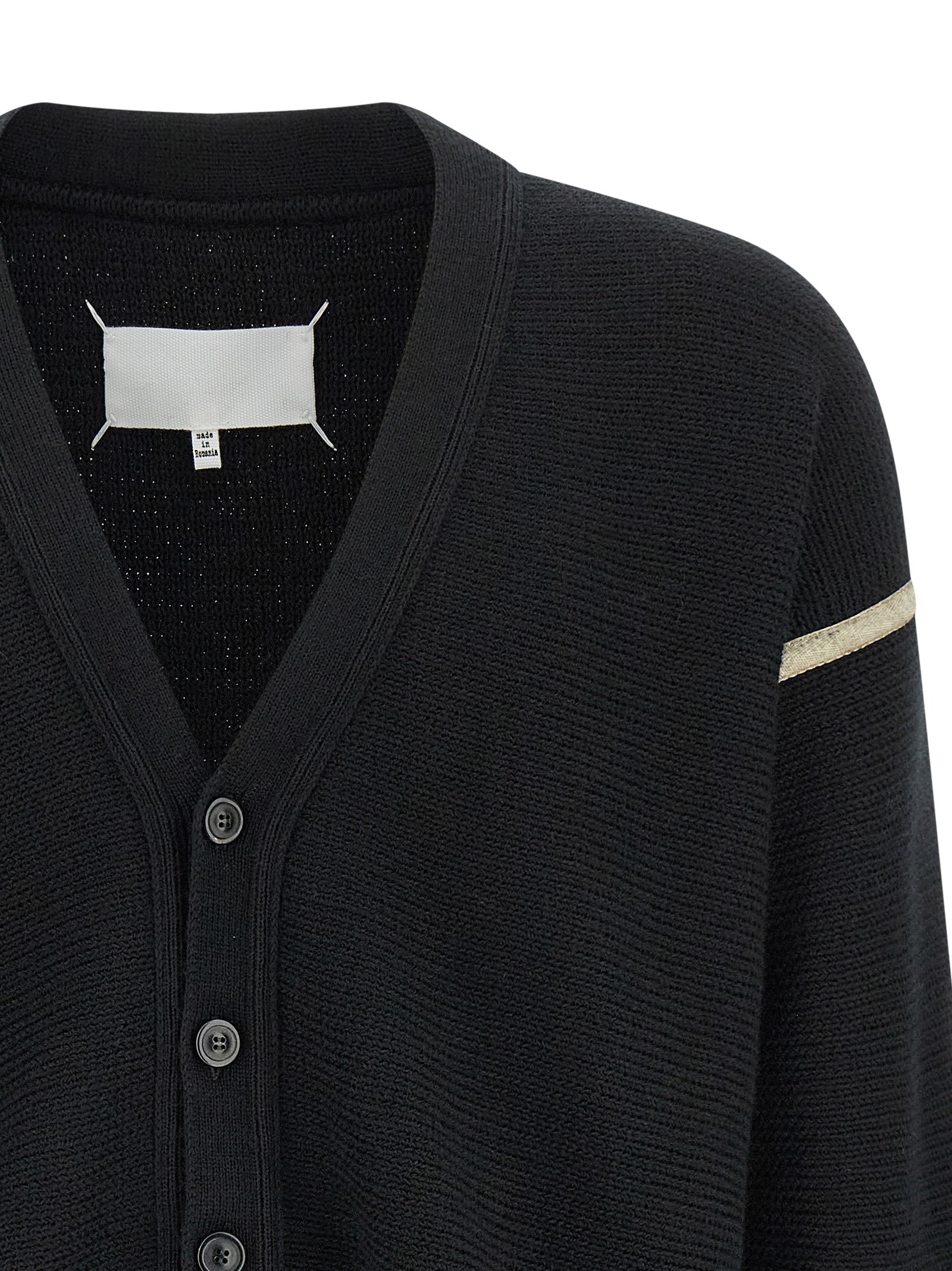 Maison Margiela Black Virgin Wool Men's Cardigan
