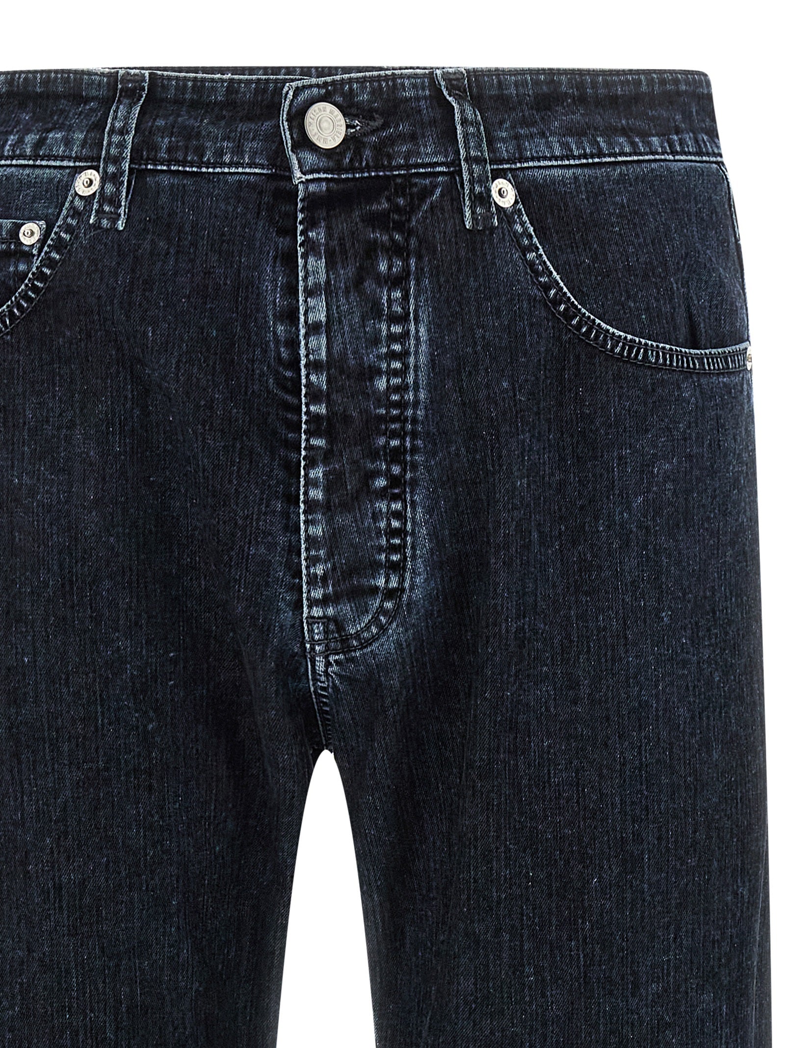 MM6 Maison Margiela Black Cotton Straight-Leg Men's Jeans