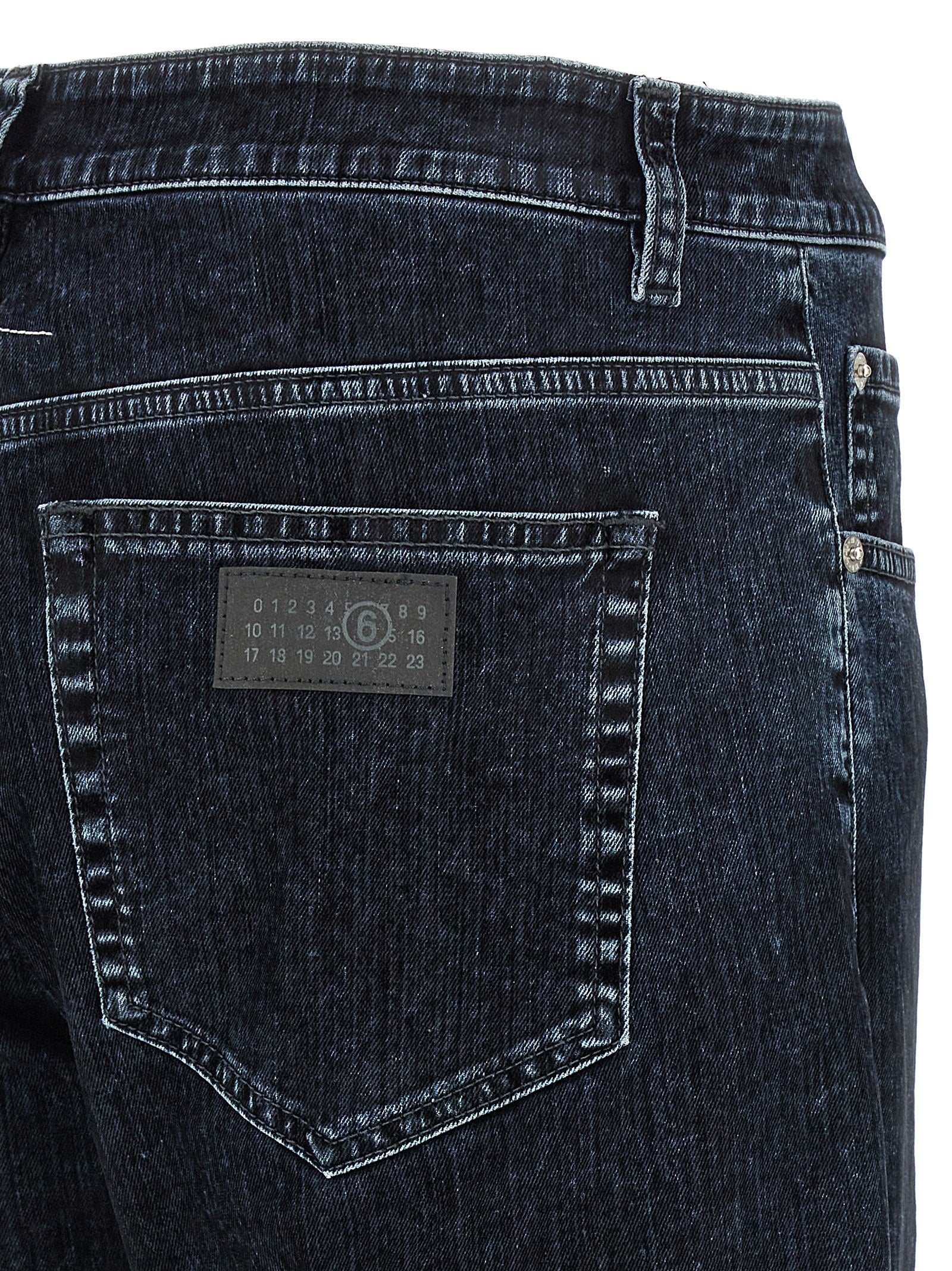 MM6 Maison Margiela Black Cotton Straight-Leg Men's Jeans
