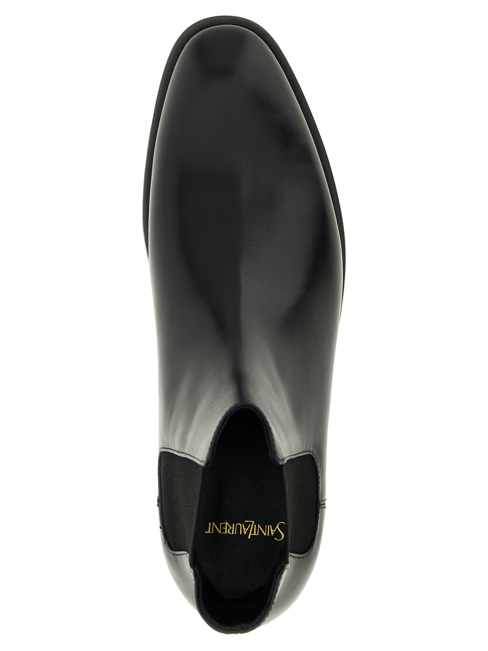 Saint Laurent Black Calfskin Chelsea Men's Boots