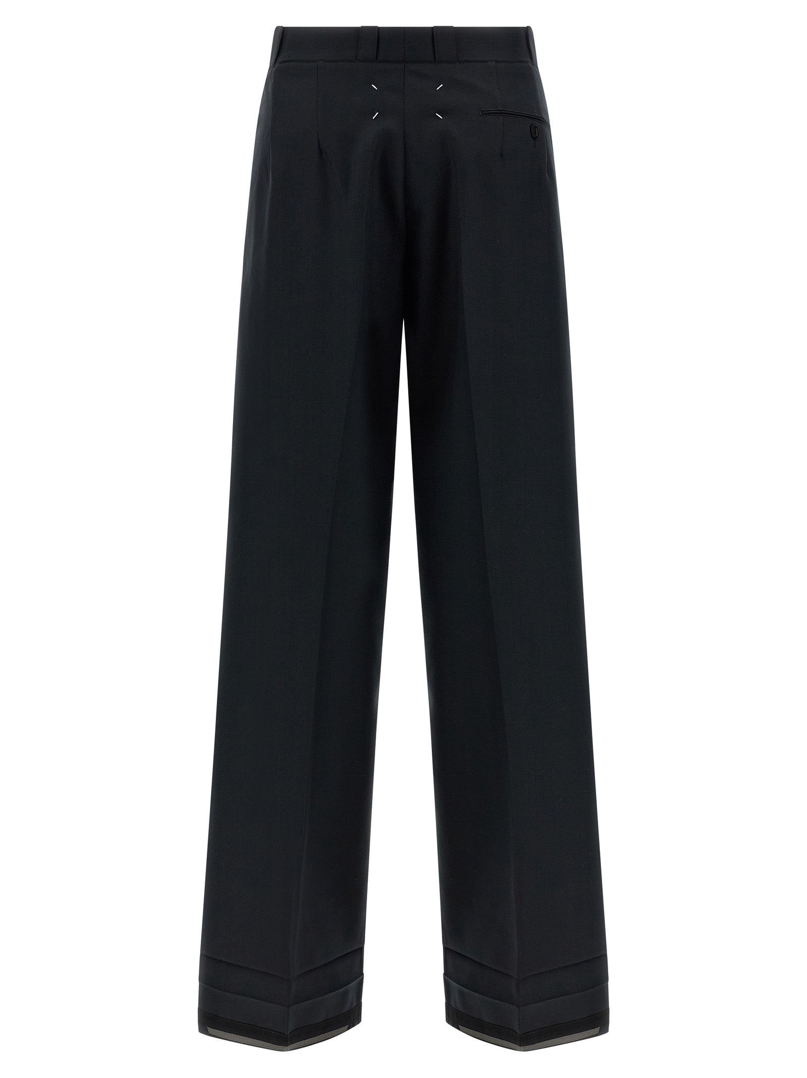 Maison Margiela Black Wool Dress Women's Pants