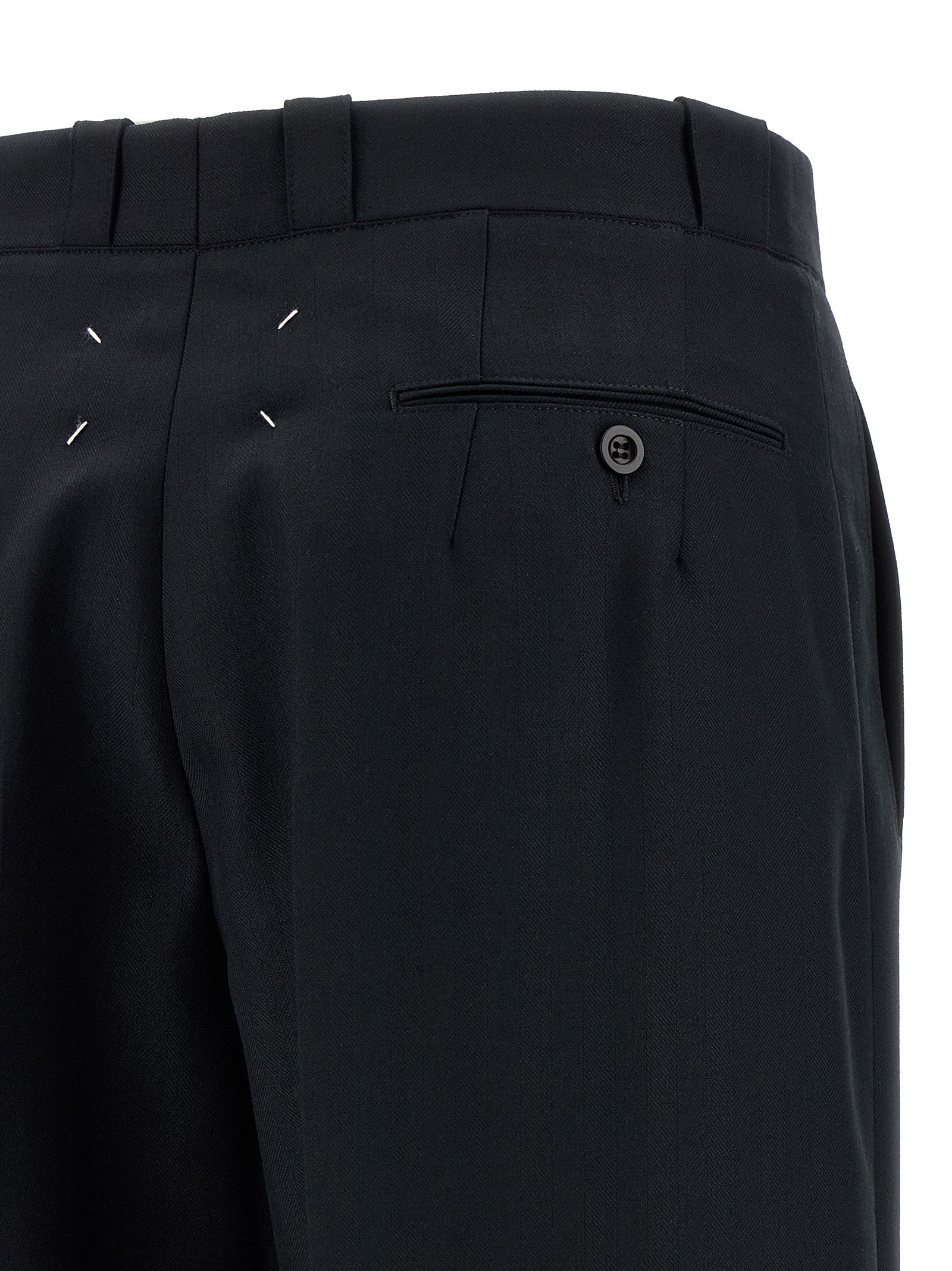 Maison Margiela Black Wool Dress Women's Pants