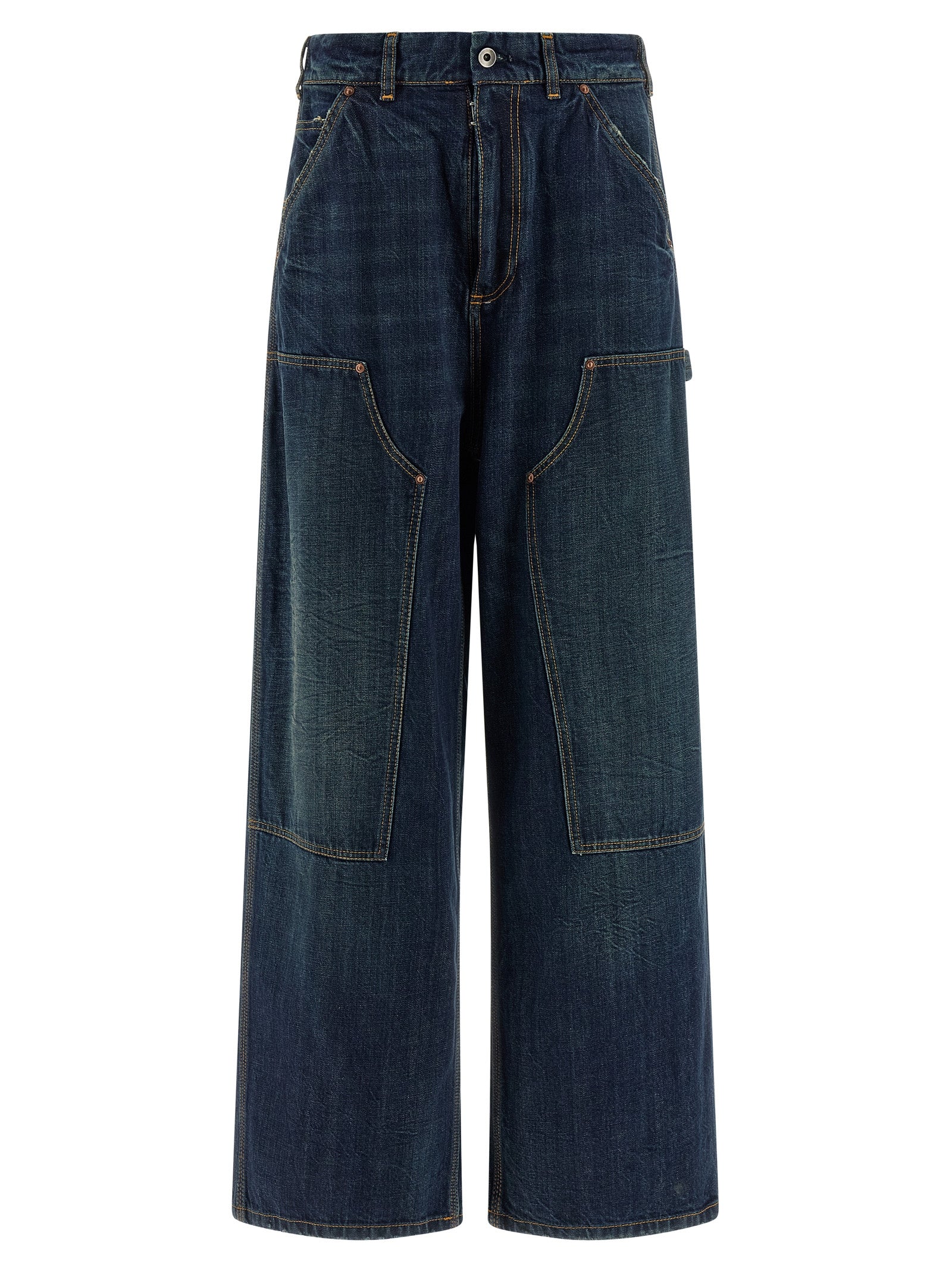 Maison Margiela Blue Cotton Relaxed Fit Women's Jeans