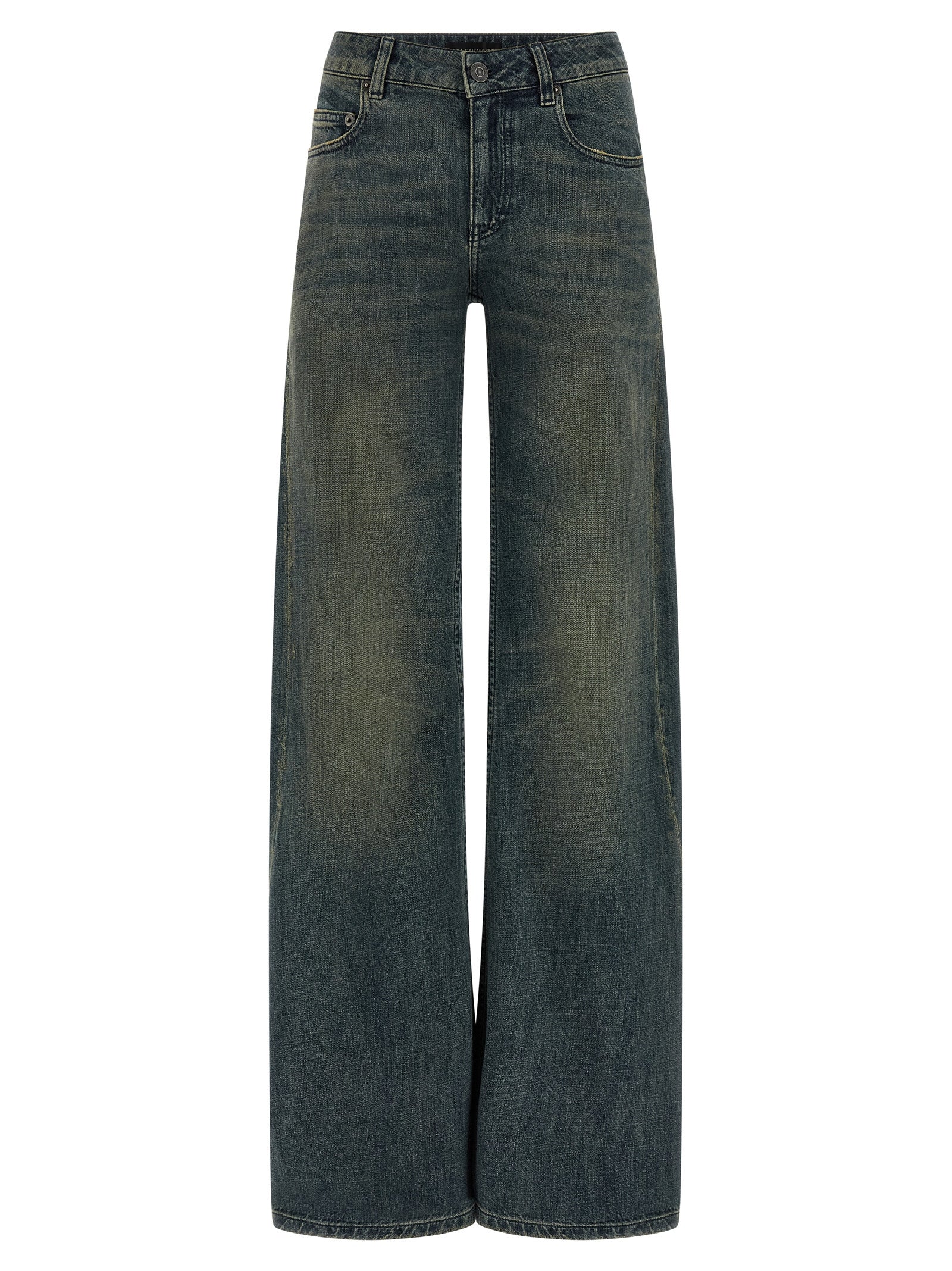 Balenciaga Blue Cotton Flared Women's Jeans