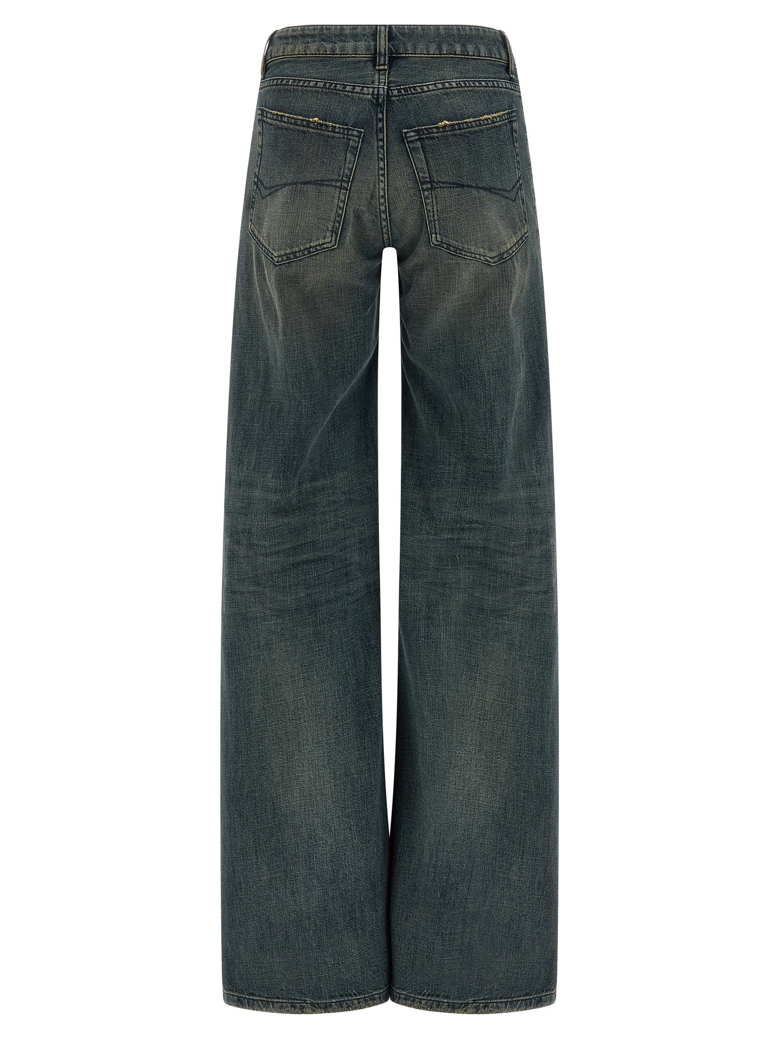 Balenciaga Blue Cotton Flared Women's Jeans