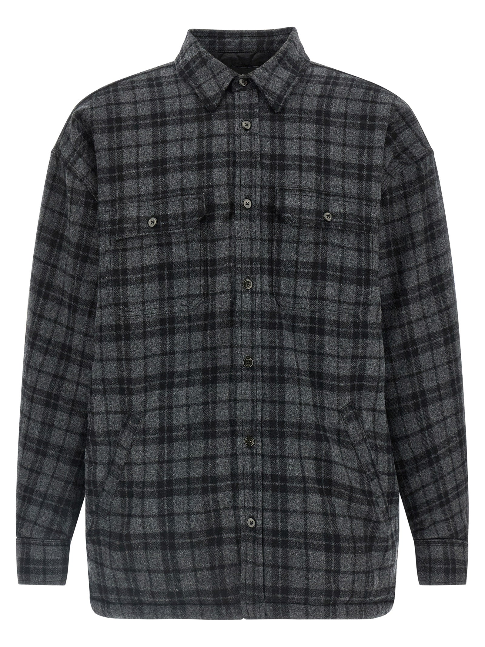 WILLY CHAVARRIA Gray Wool Full-Length Men's Jacket