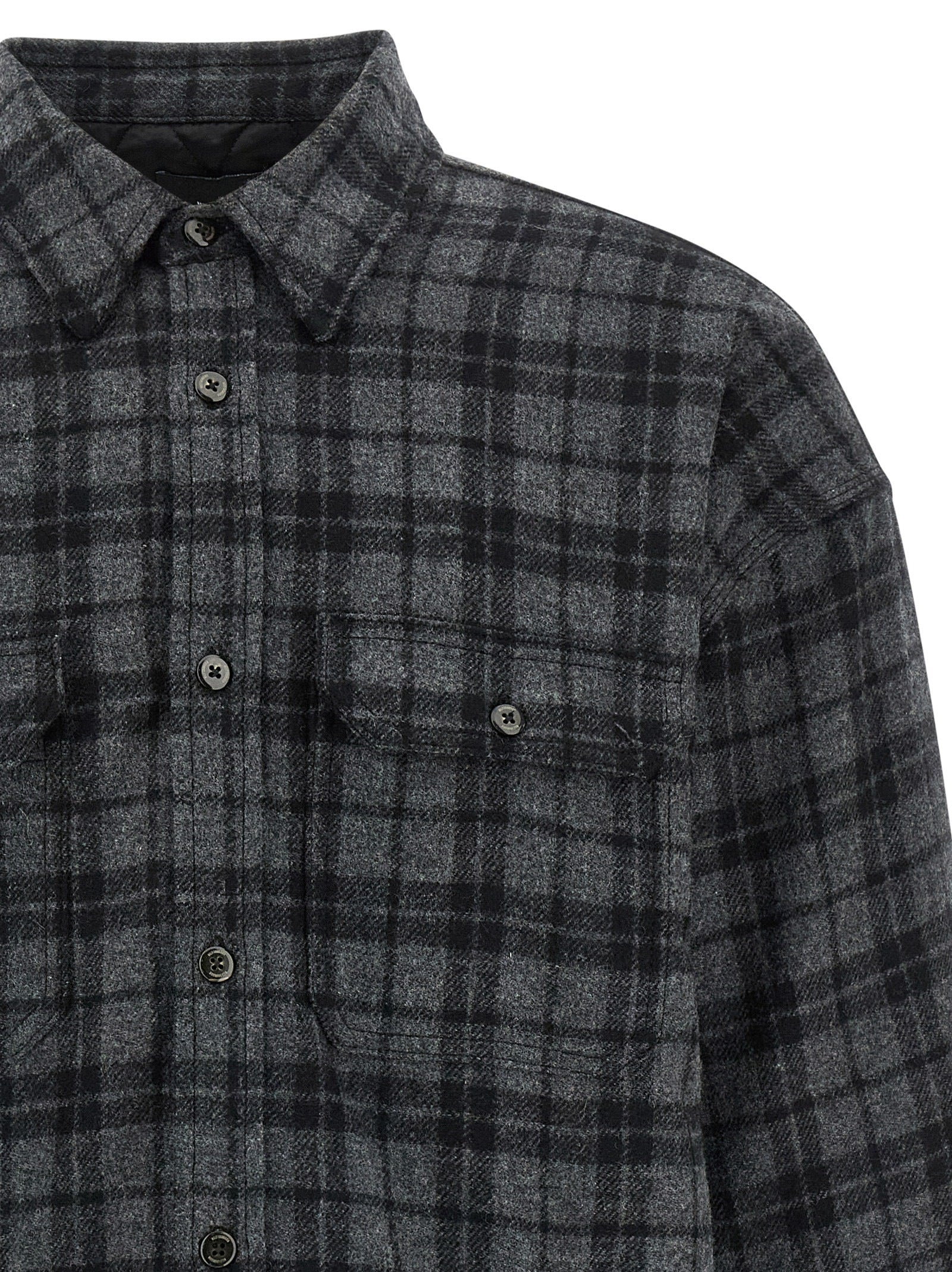 WILLY CHAVARRIA Gray Wool Full-Length Men's Jacket