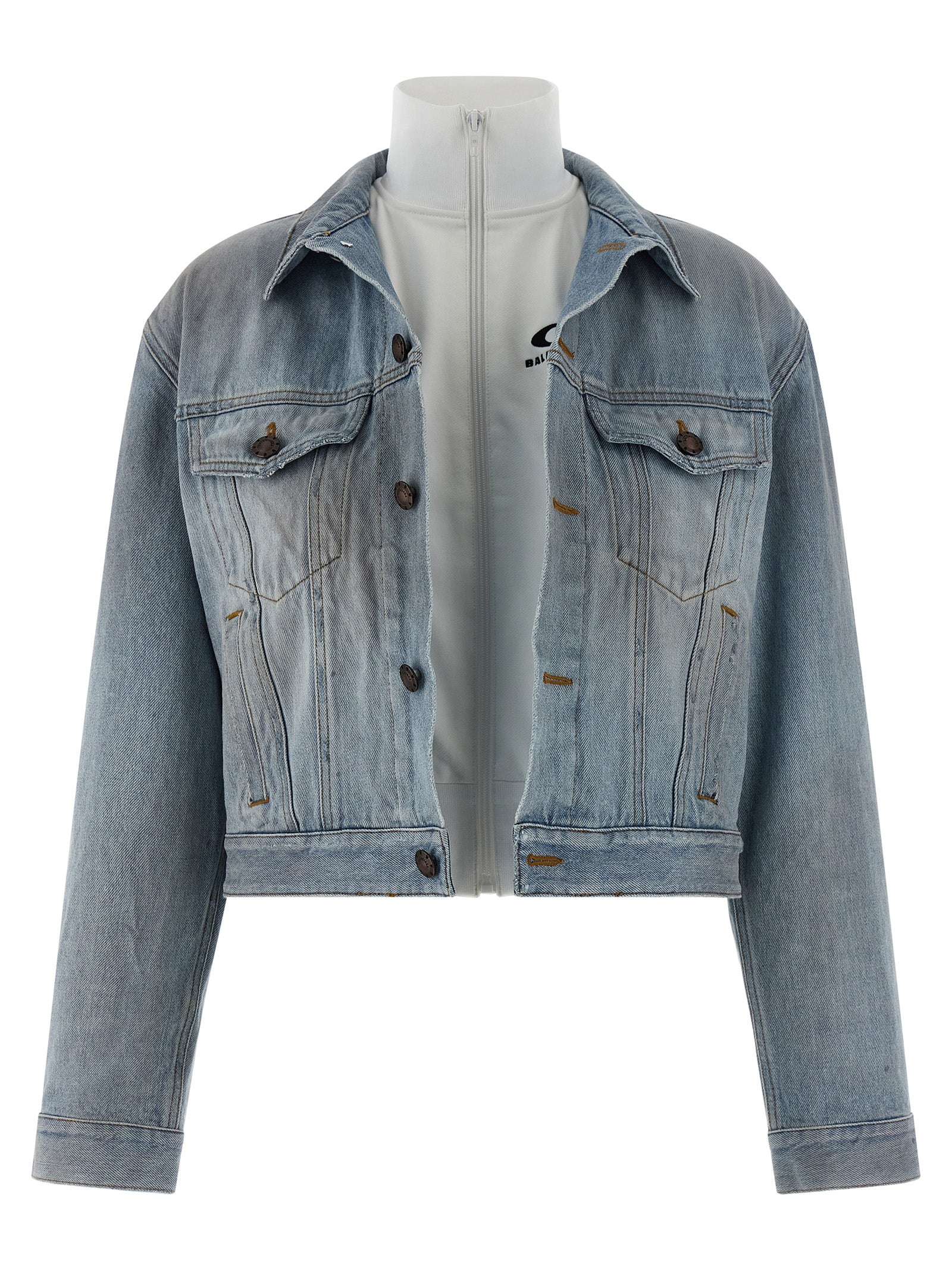 Balenciaga Blue Cotton Denim Women's Jacket