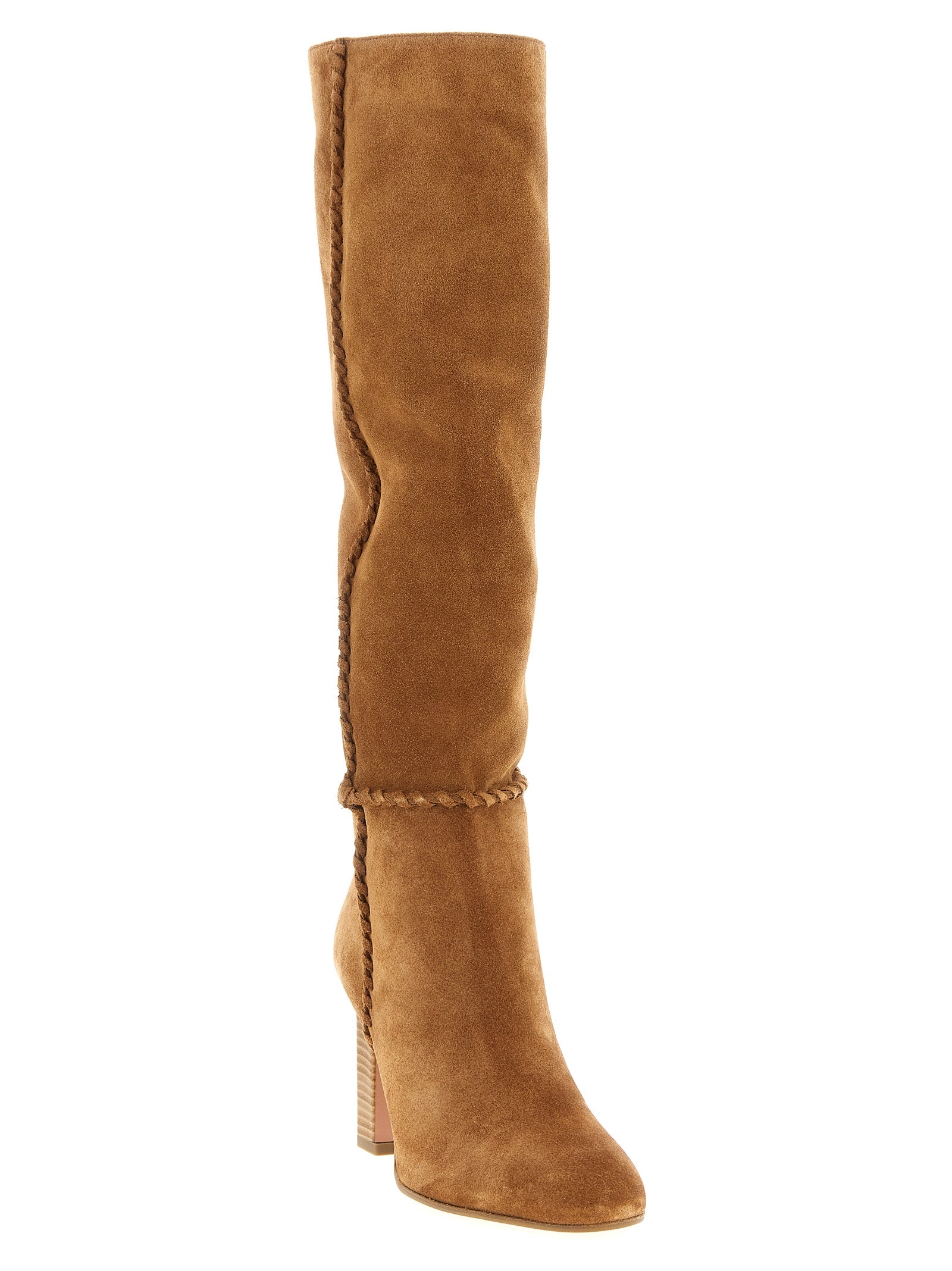 Aquazzura Beige Calfskin Over The Women's Knee