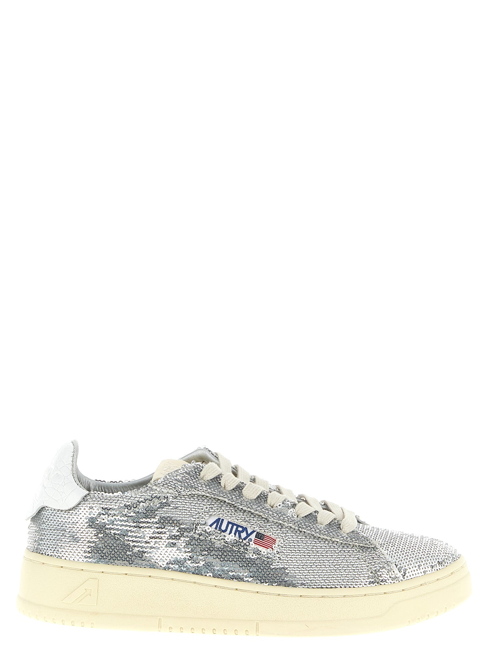 Autry Silver Polyester Low Top Women's Sneakers