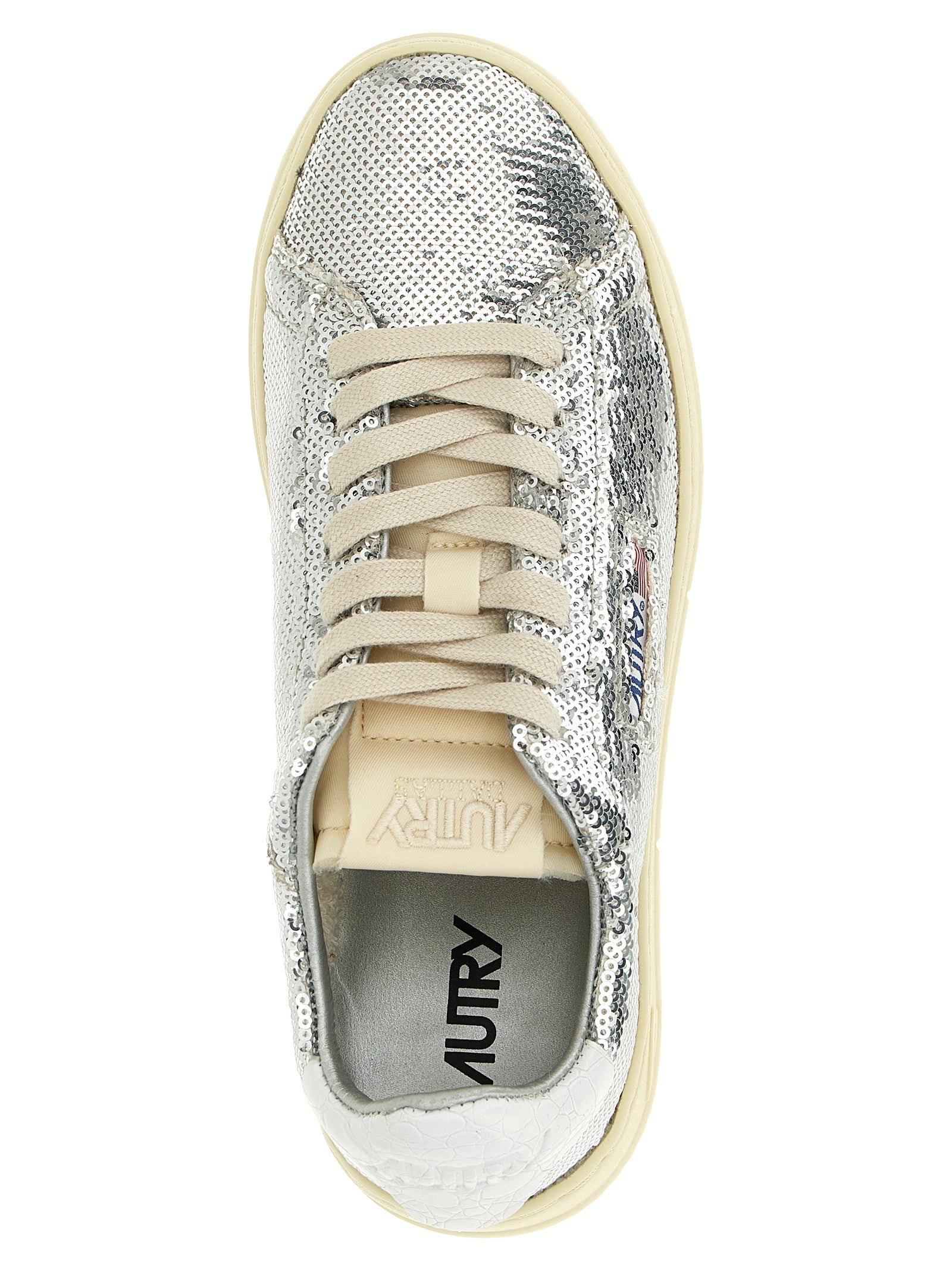 Autry Silver Polyester Low Top Women's Sneakers