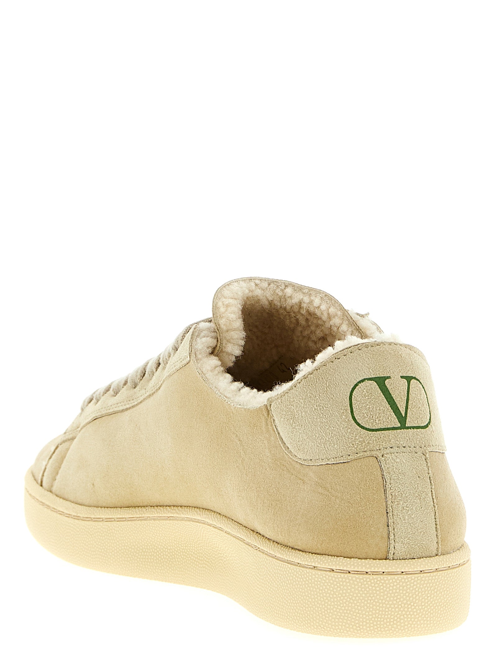 Valentino Garavani Beige Goatskin Low Top Men's Sneakers