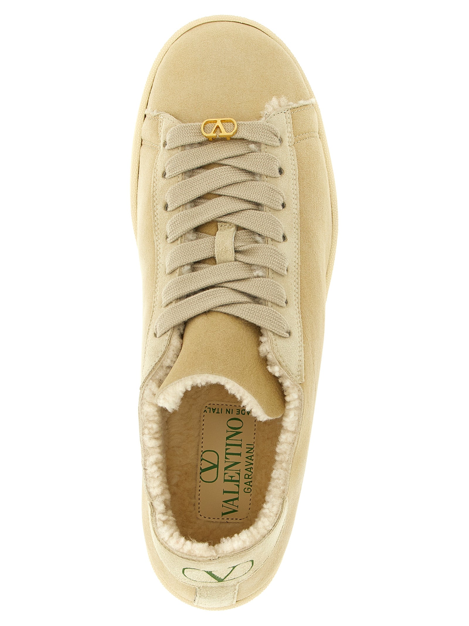 Valentino Garavani Beige Goatskin Low Top Men's Sneakers