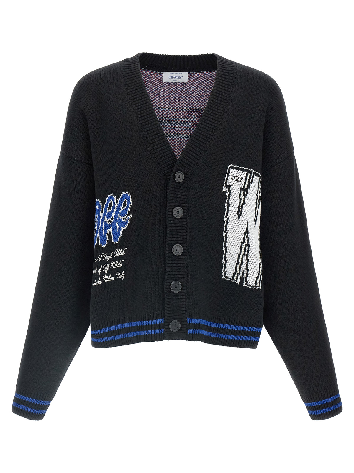 Off-White Black Cotton Men's Cardigan