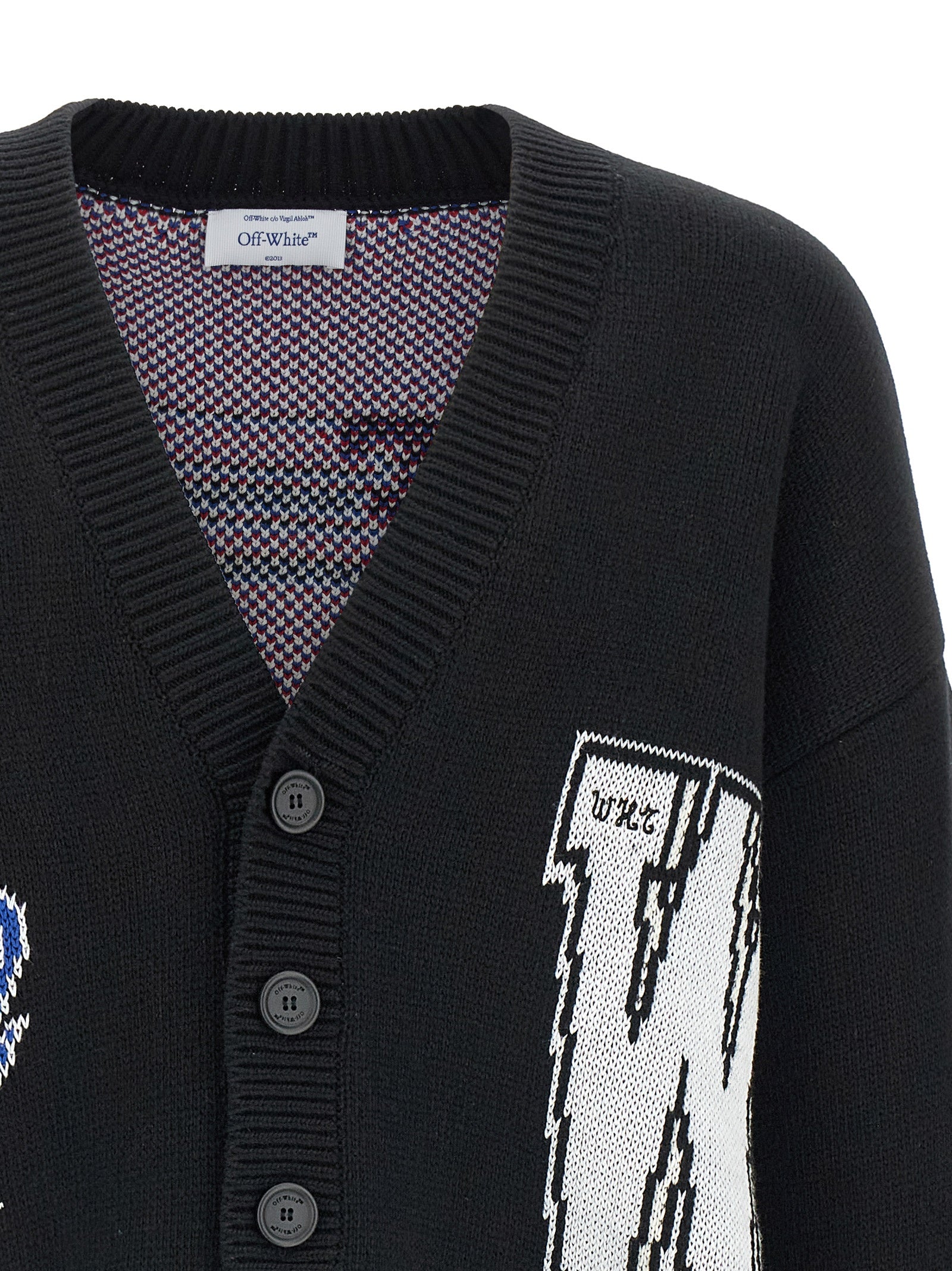 Off-White Black Cotton Men's Cardigan