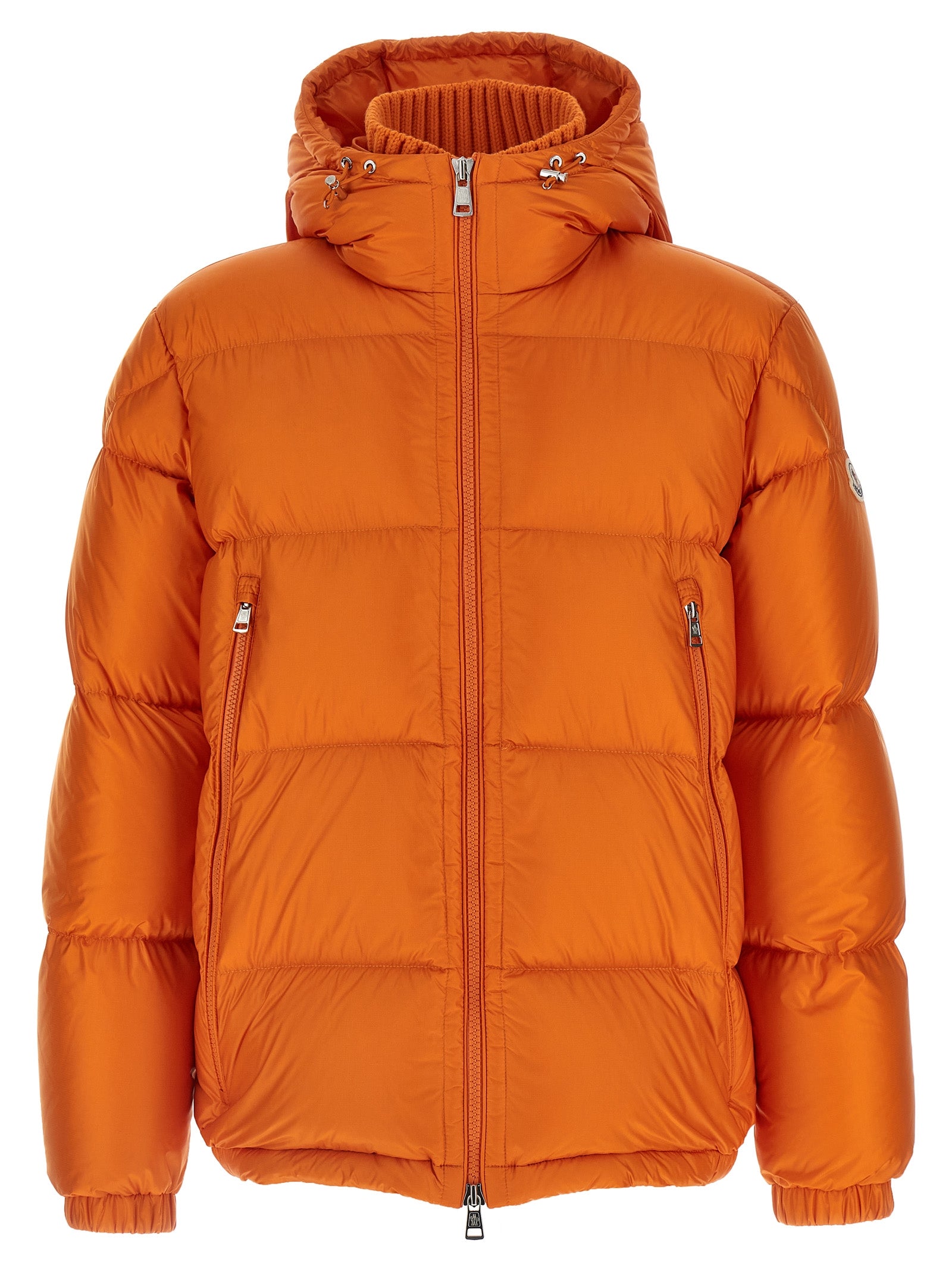 Moncler Orange Polyamide Full-Length Men's Jacket