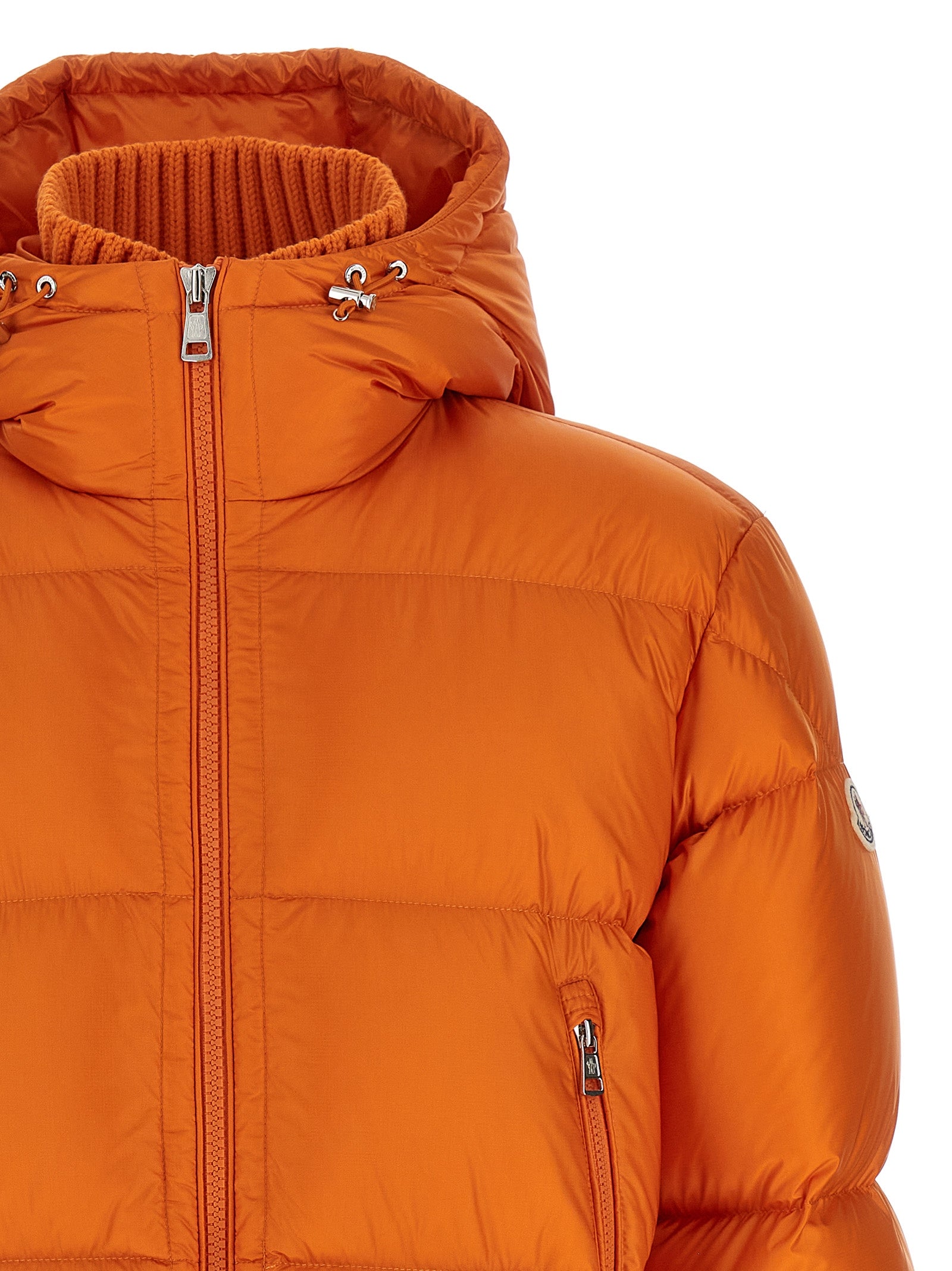 Moncler Orange Polyamide Full-Length Men's Jacket