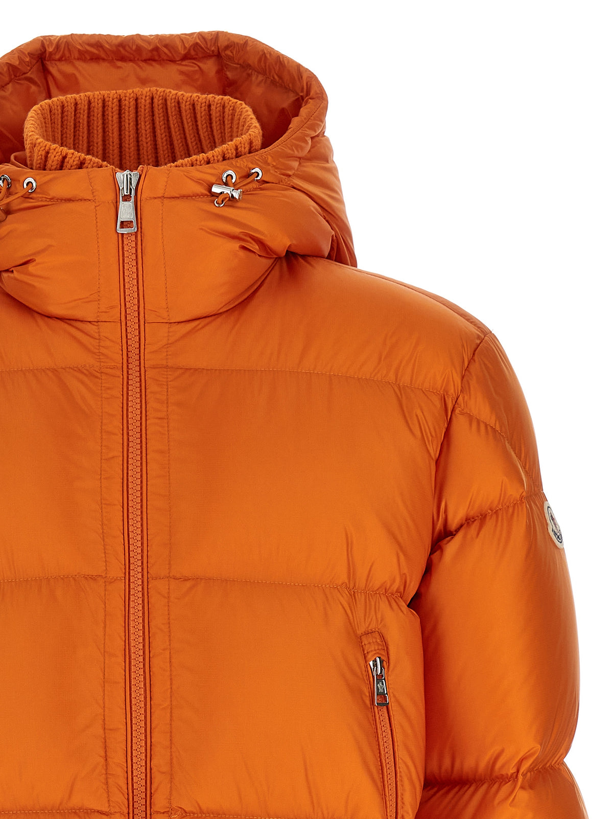 Moncler Orange Polyamide Full-Length Men's Jacket