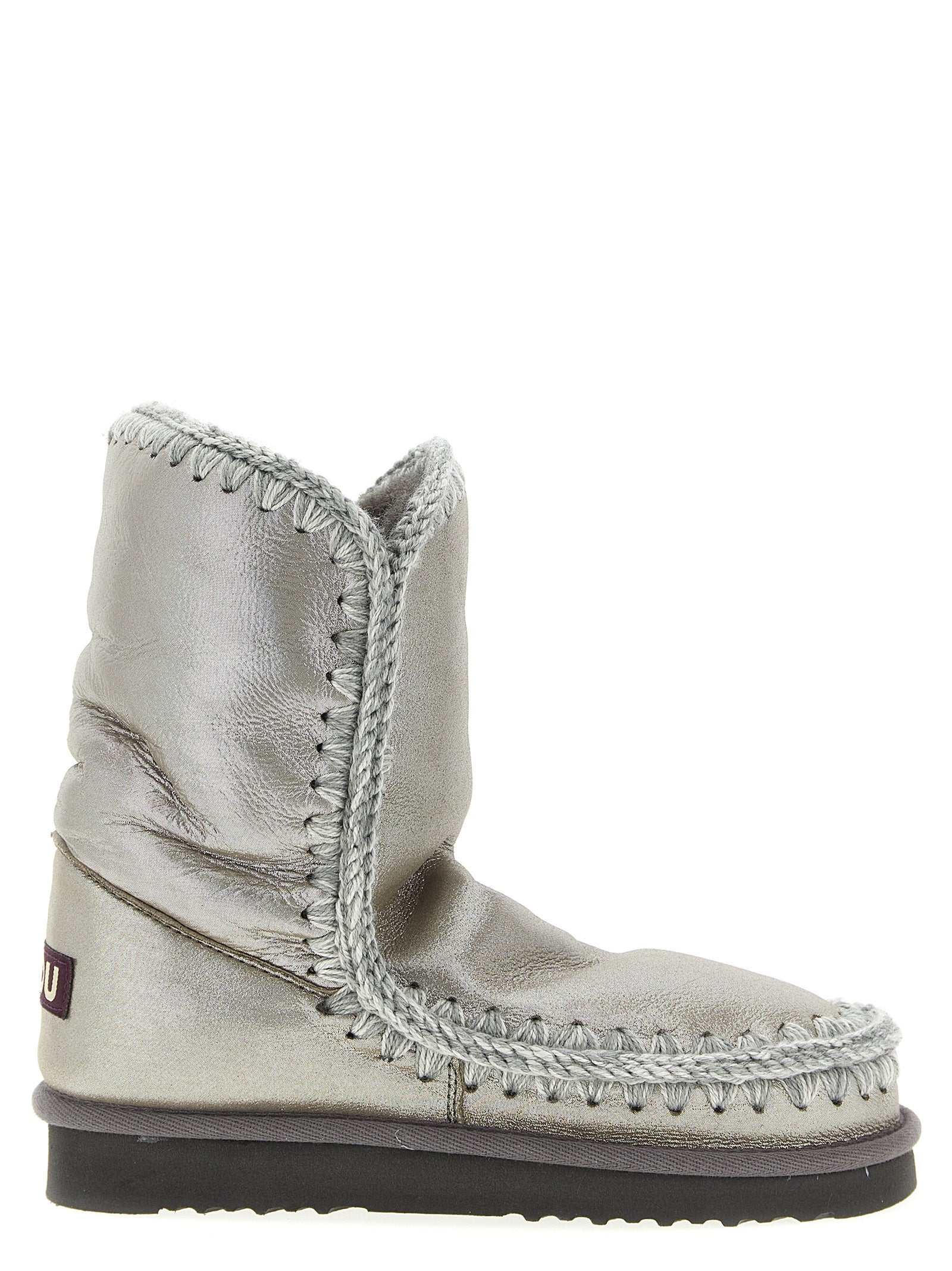 Mou Silver Lambskin Ankle Women's Boots