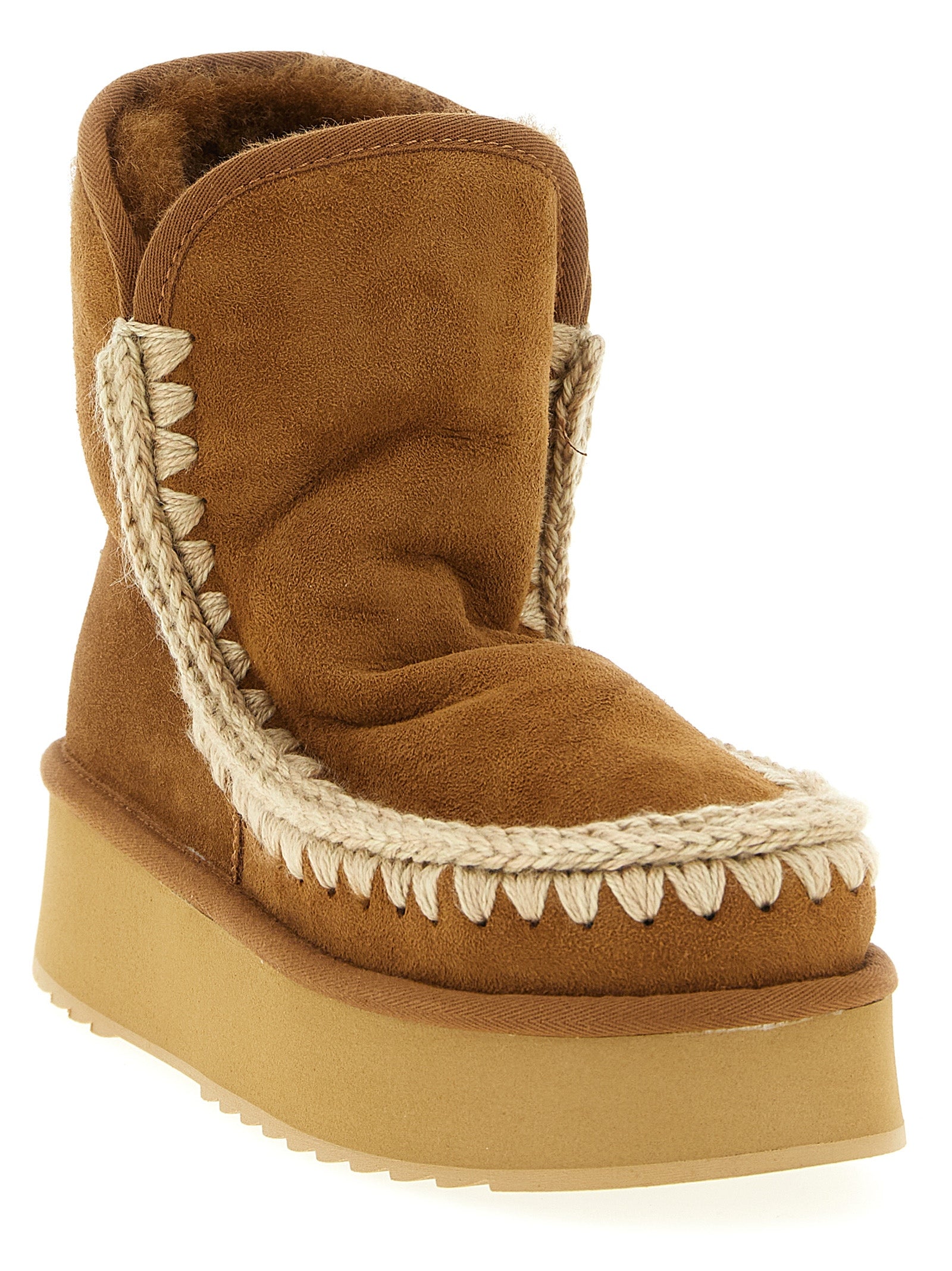 Mou Brown Lambskin Ankle Women's Boots