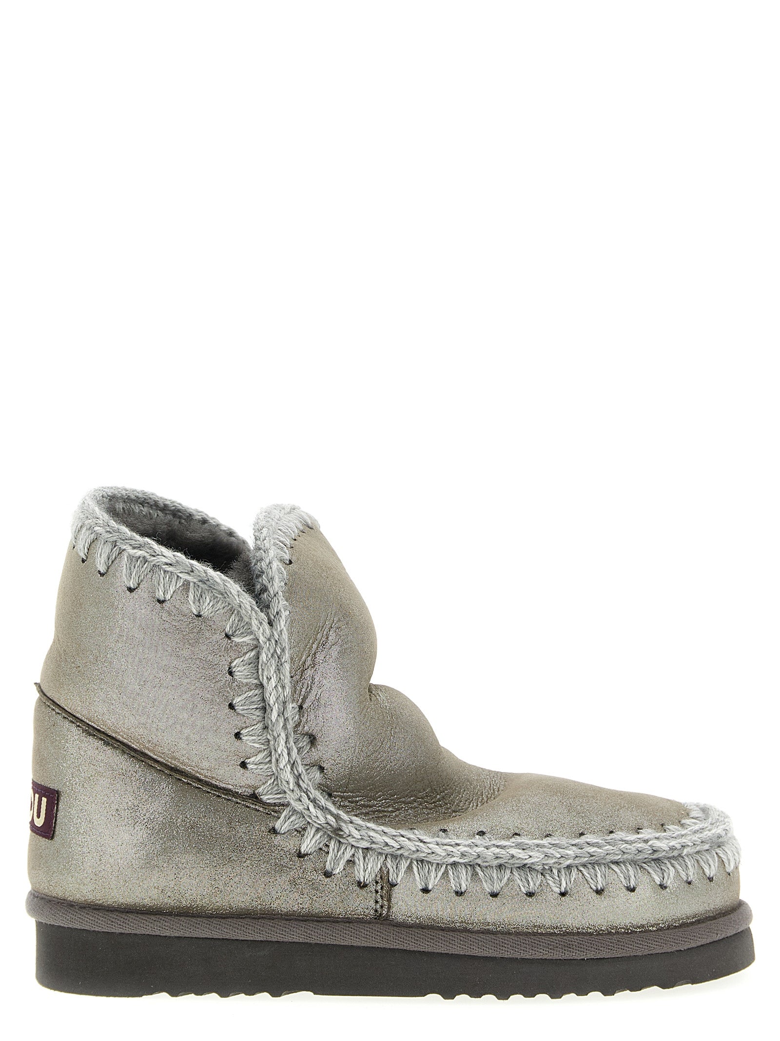 Mou Silver Lambskin Ankle Women's Boots
