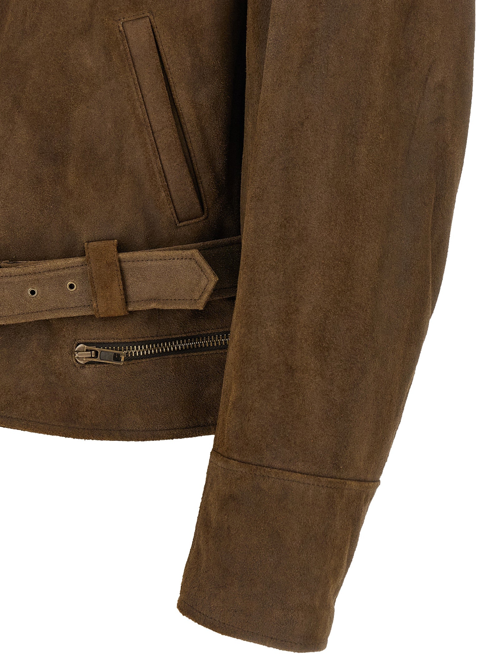 MM6 Maison Margiela Brown Calfskin Leather Men's Jacket