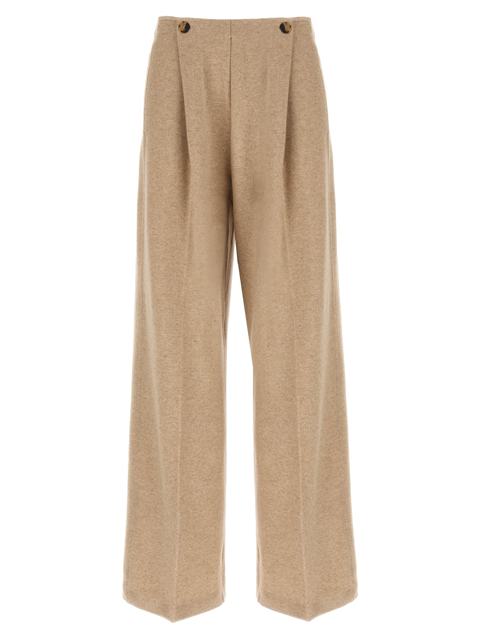 Max Mara Beige Cashmere Casual Women's Pants